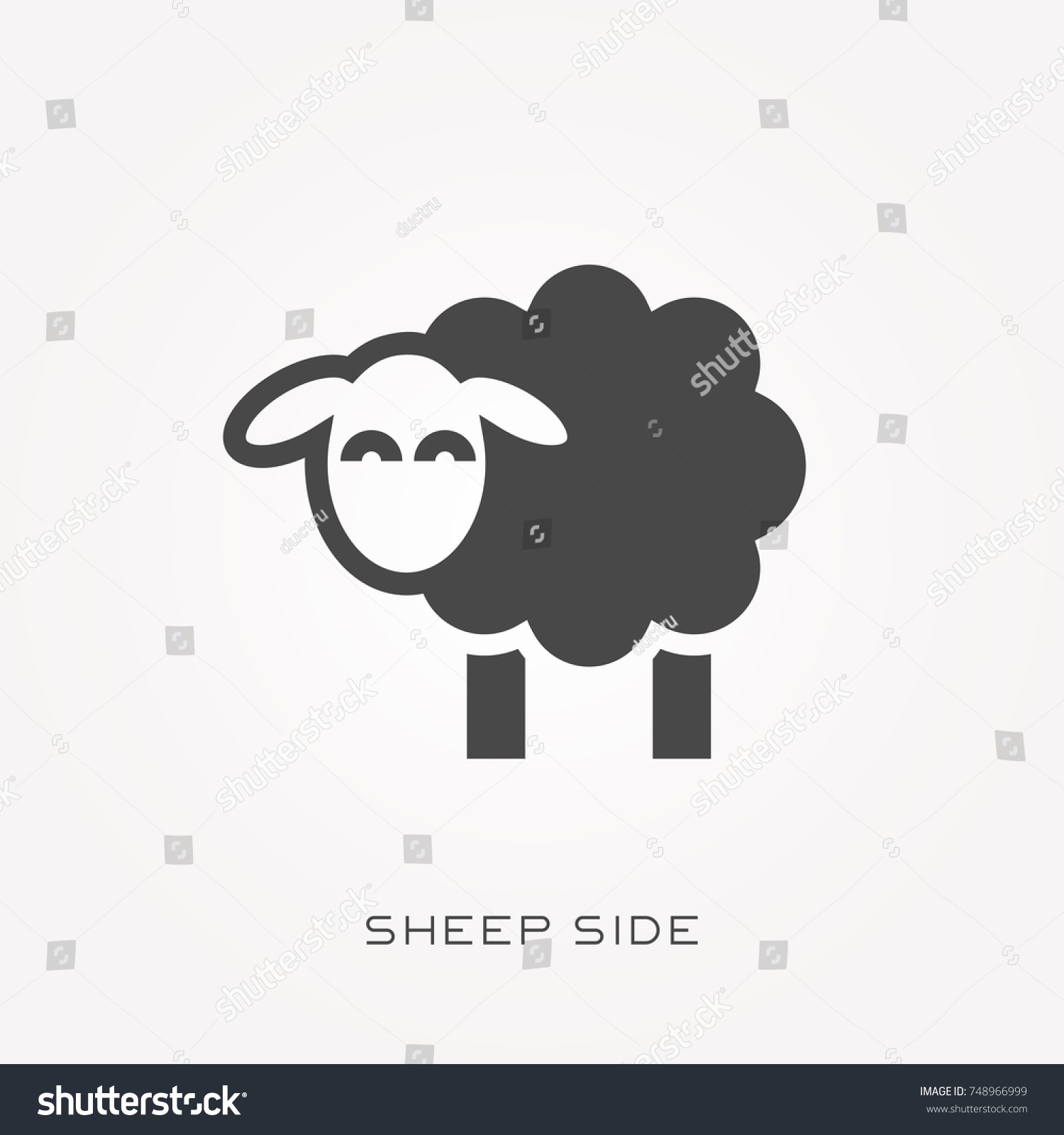 Silhouette Icon Sheep Side Stock Vector (Royalty Free) 748966999 ...