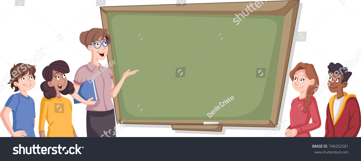 Cartoon Students Classroom Teacher Stock Vector (Royalty Free ...