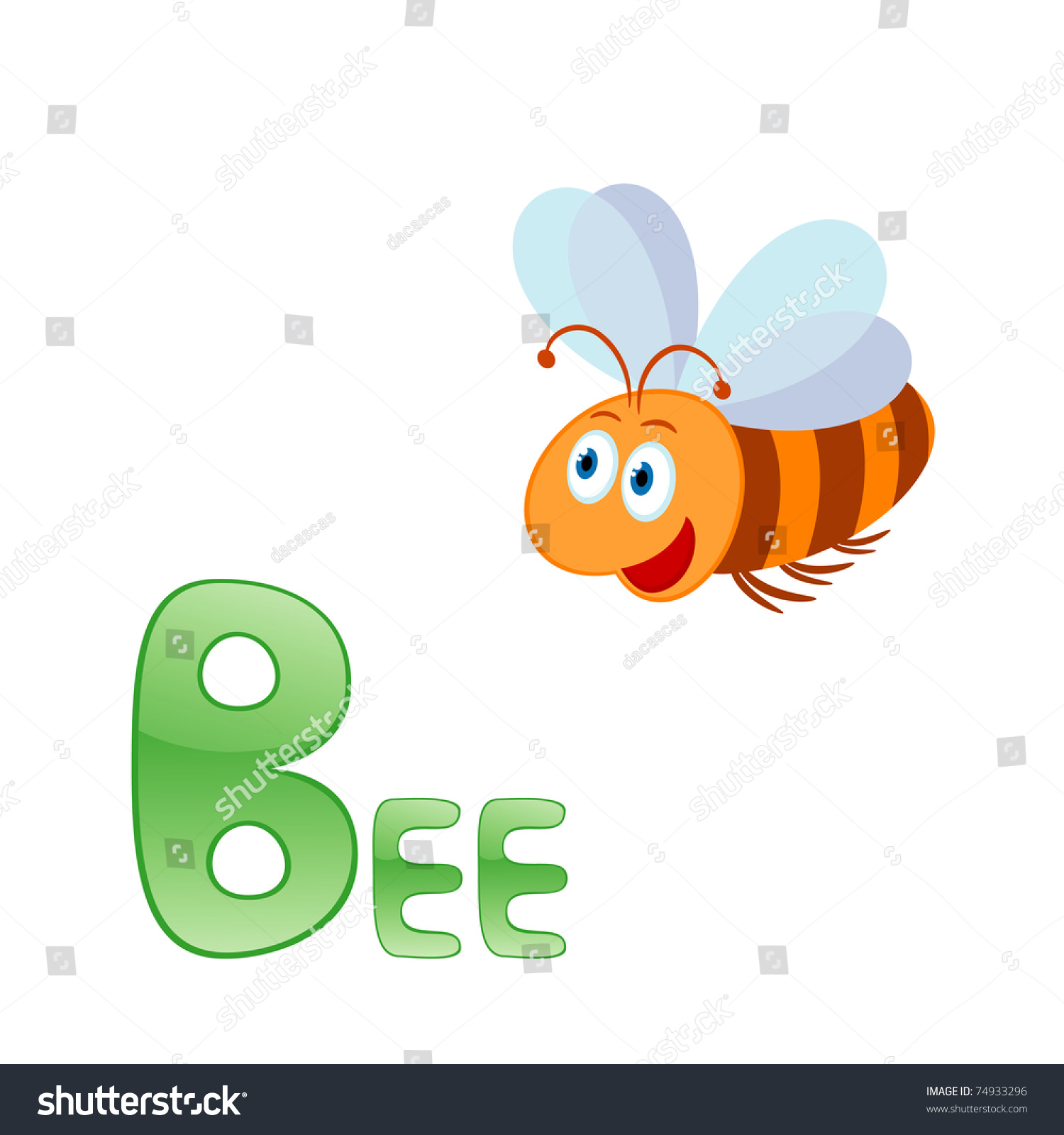 Funny Alphabet Children Bee Letter B Stock Vector (Royalty Free ...