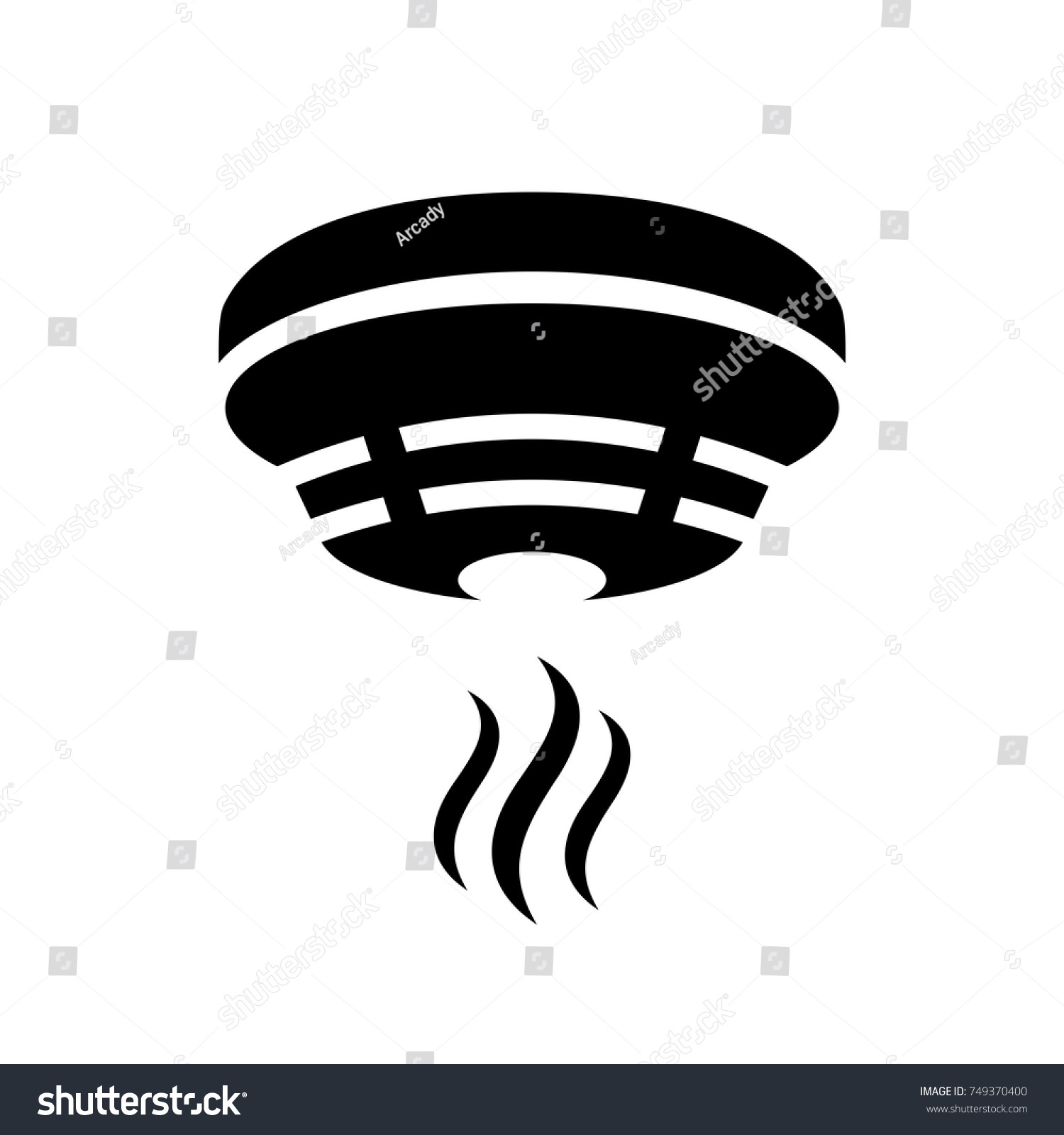 Smoke Alarm Detector Pictogram Stock Vector Royalty Free 749370400 Shutterstock 6357