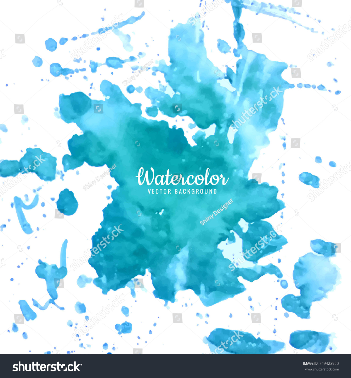 Abstract Blue Splash Watercolor Background Stock Vector Royalty Free