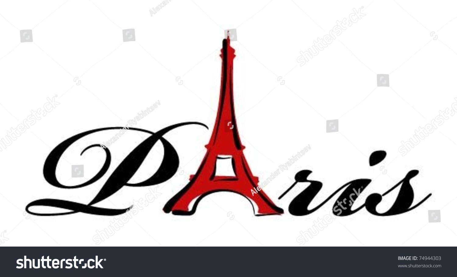 Paris Theme Print Stock Vector (Royalty Free) 74944303 | Shutterstock