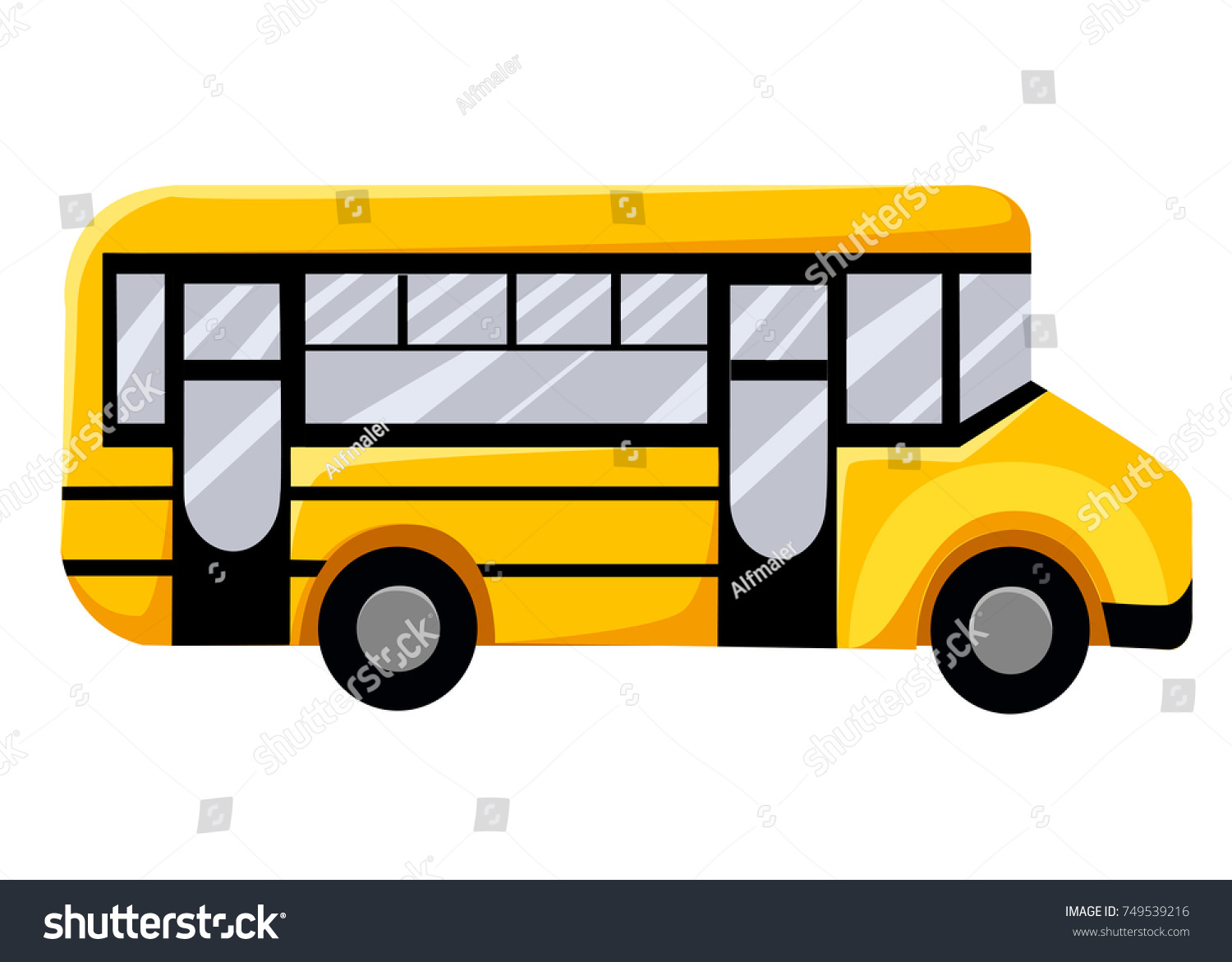 Illustration School Kids Riding Yellow Schoolbus Stock Vector (Royalty ...