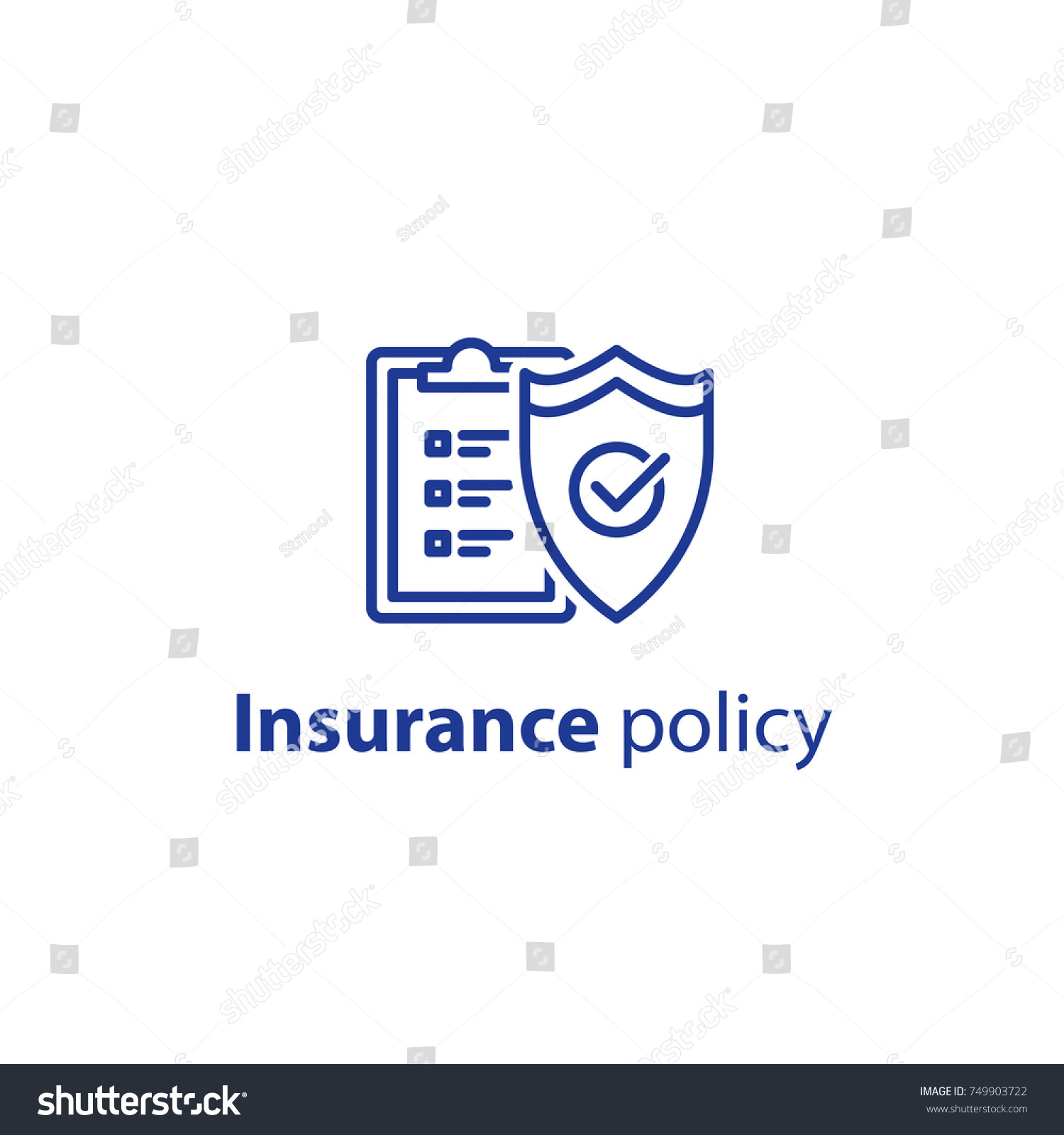 Insurance Policy Concept Check Board Shield Stock Vector (Royalty Free ...