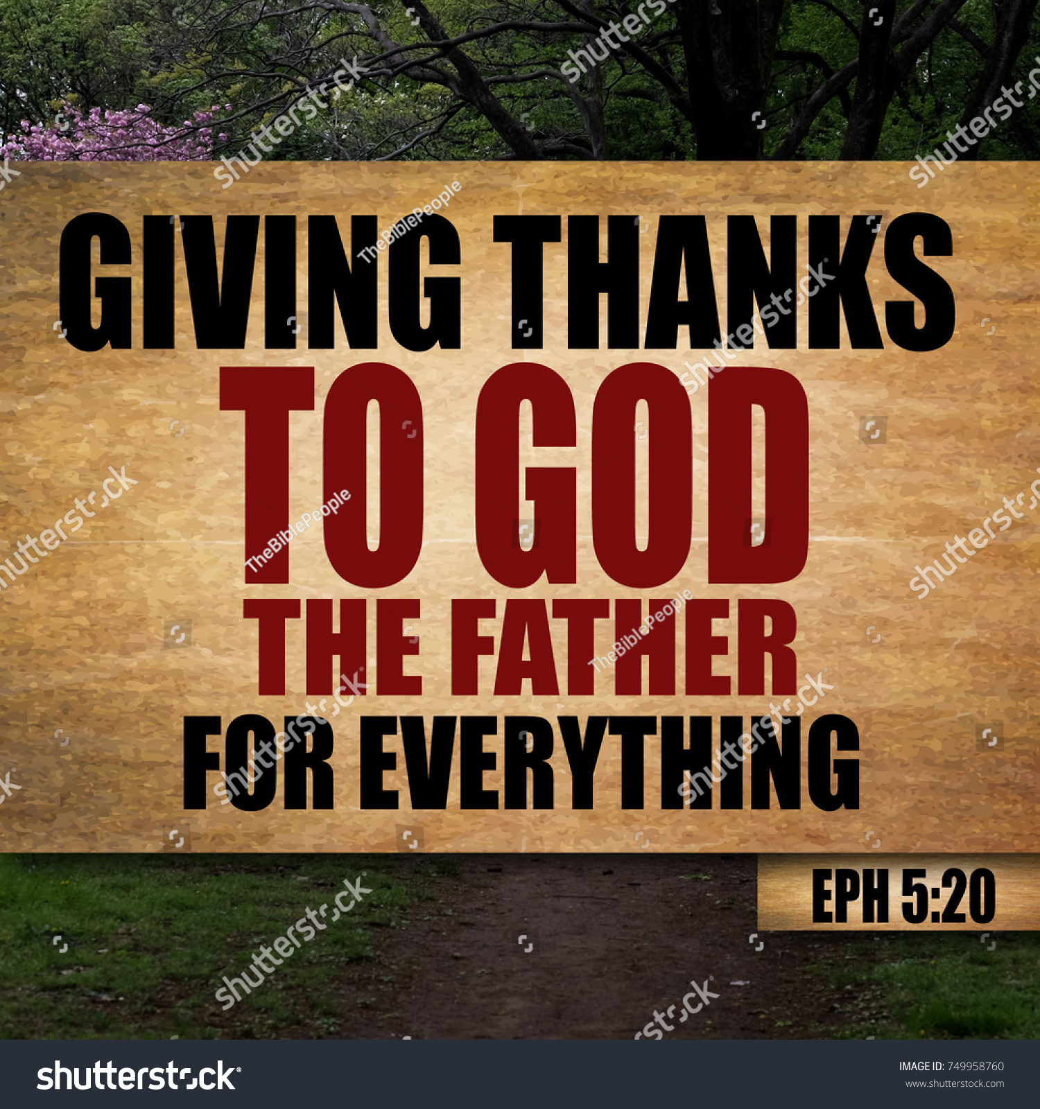 Thanksgiving Ephesians 520 Giving Thanks God Stock Photo 749958760