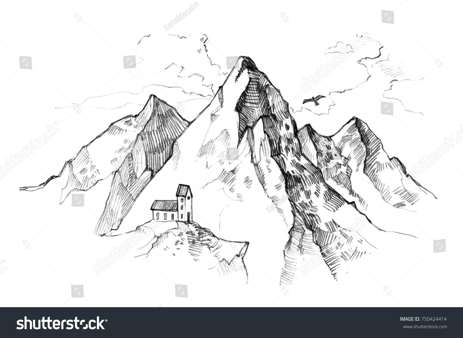 Эскиз гор Кавказа