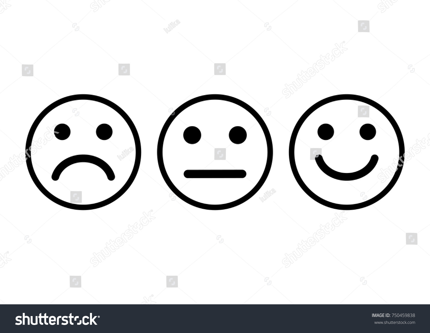 Set Face Icons Negative Neutral Positive Stock Vector (Royalty Free ...