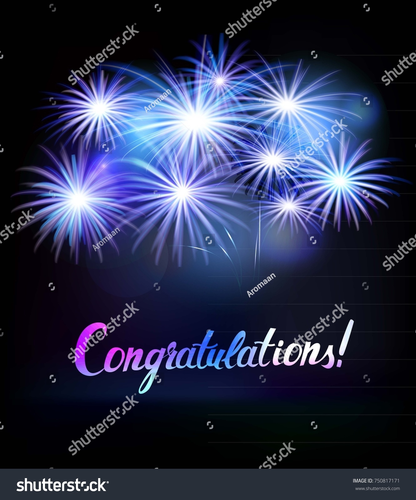 Congratulations Word Fireworks Vector Illustration Stock Vector ...