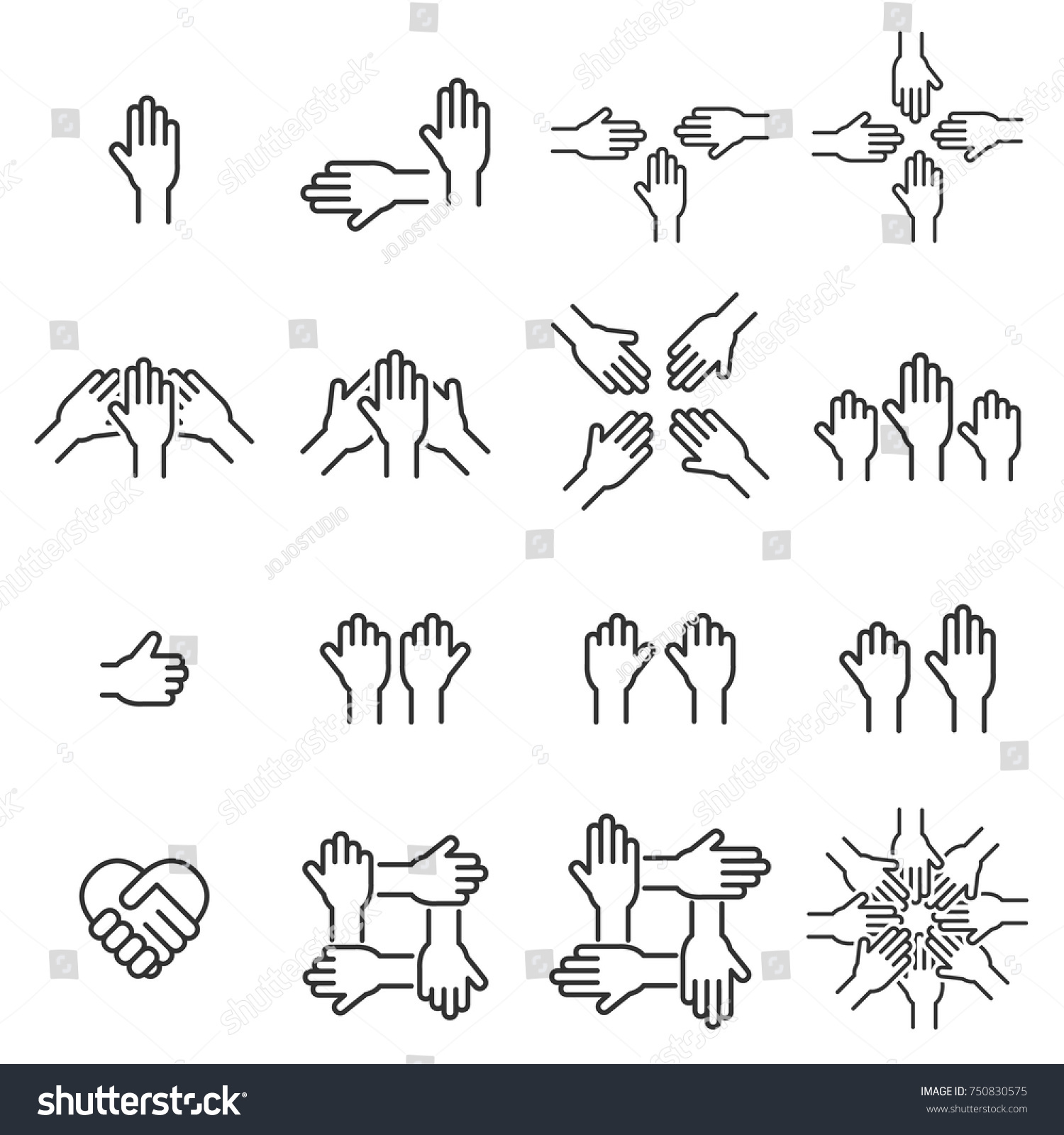 Hand Vector Icon Simple Linear Pictogram Stock Vector (Royalty Free ...