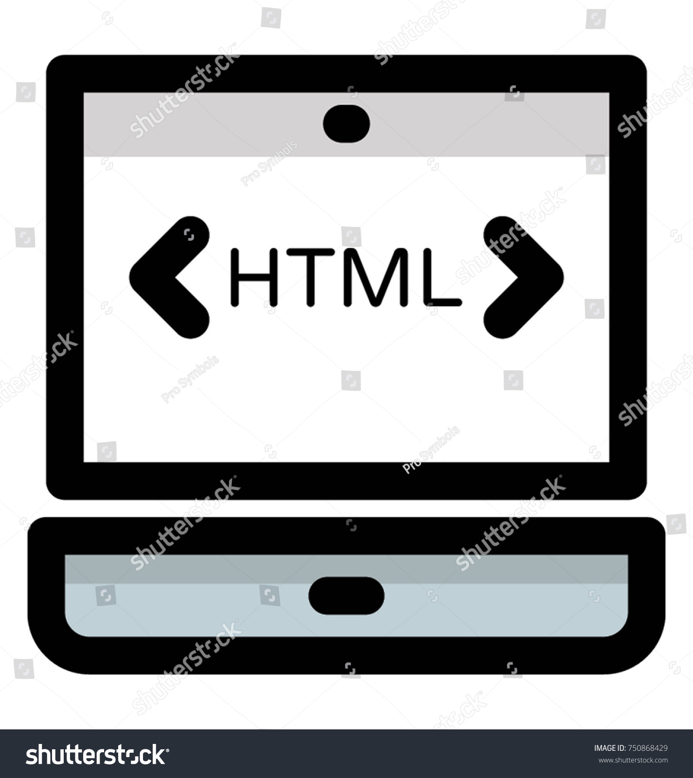 Vector Illustration Html Programming Language Stock Vector (Royalty ...