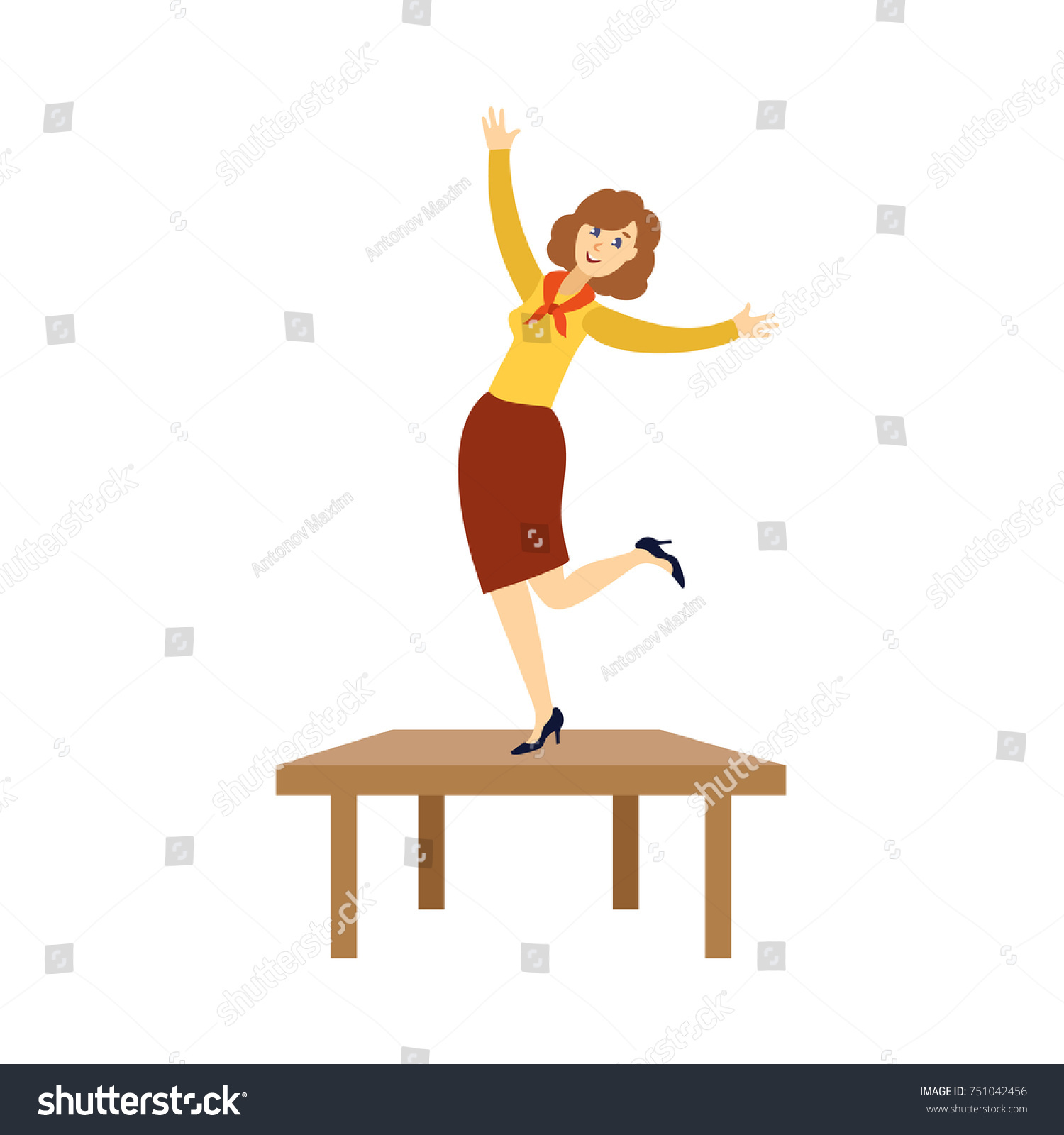 Женщина танцует на столе