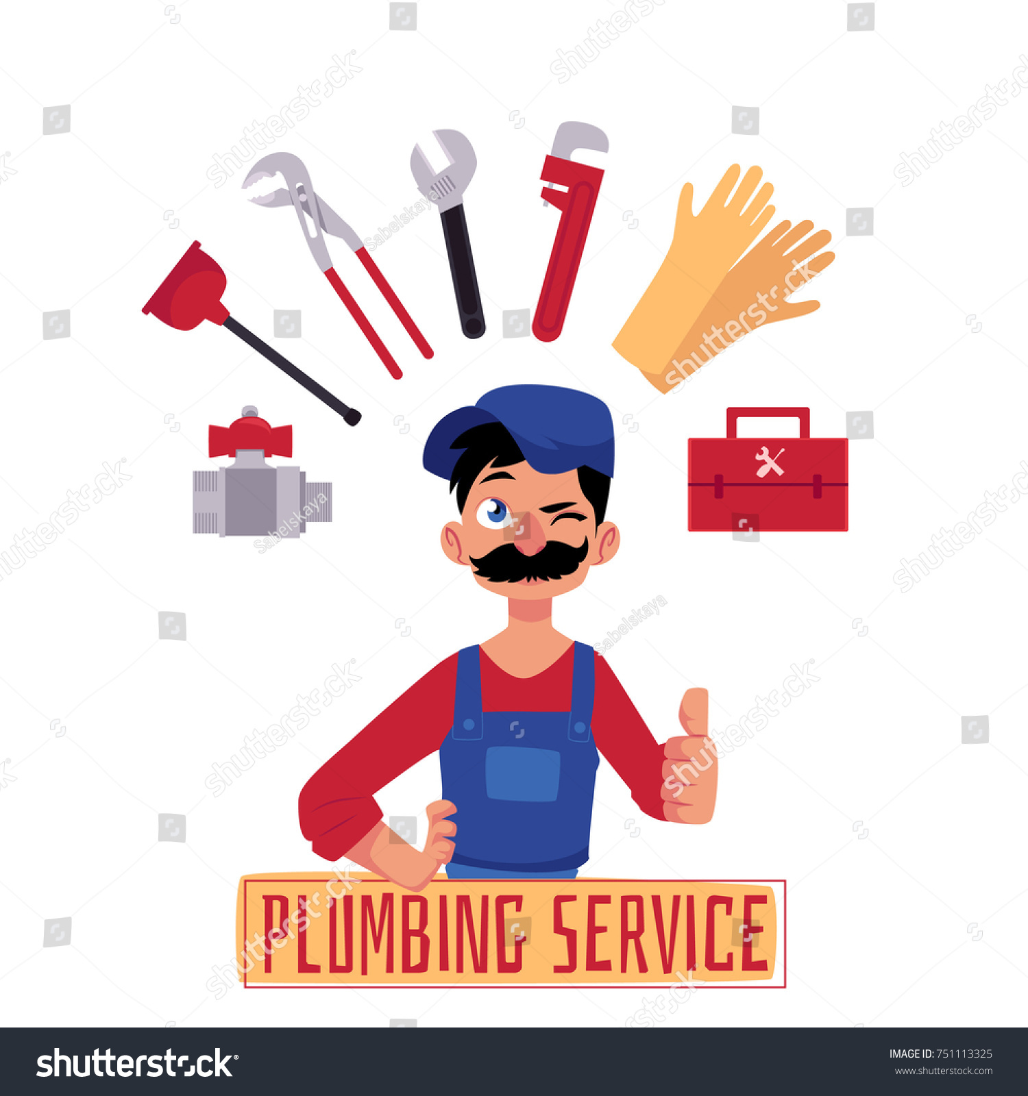 Vector Cartoon Man Blumber Working Uniform Stock Vector (Royalty Free ...