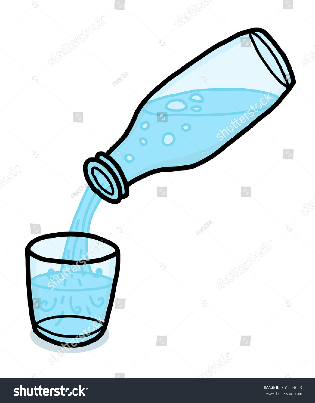 Water Glass Bottle Cartoon Vector Illustration Stock Vector (Royalty ...