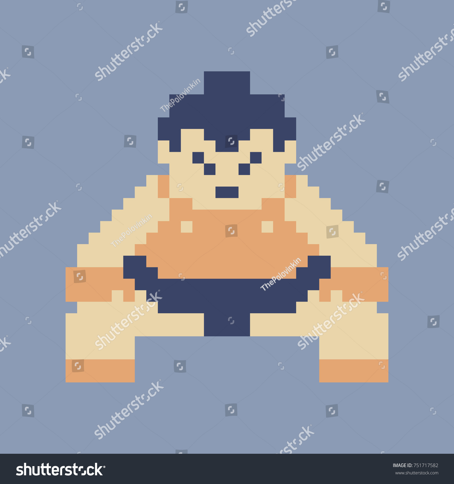 Sumo Character Icon Pixel Art Style Stock Vector (Royalty Free ...