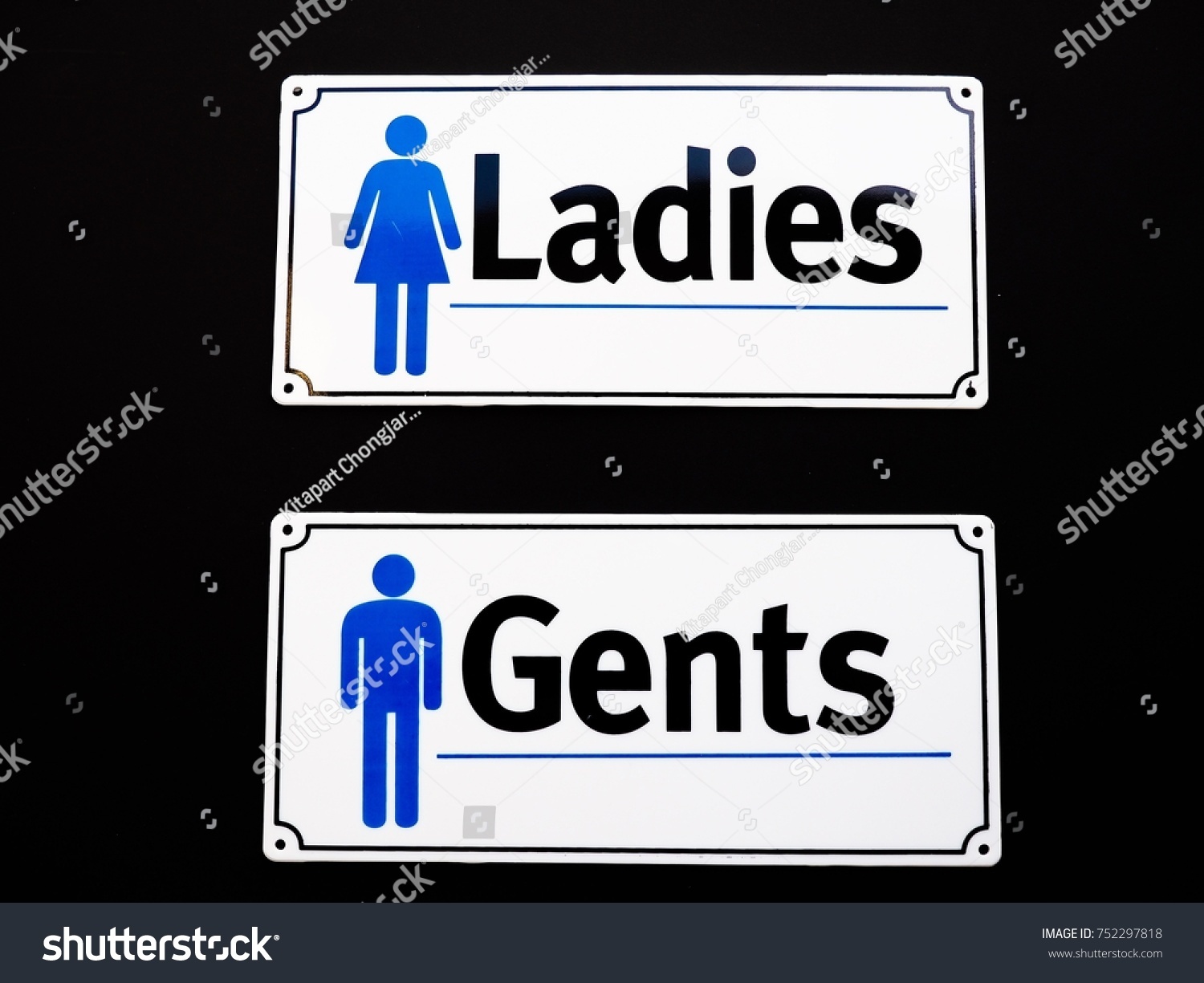 Ladies Gents Toilet Sign On Black Stock Photo 752297818 | Shutterstock