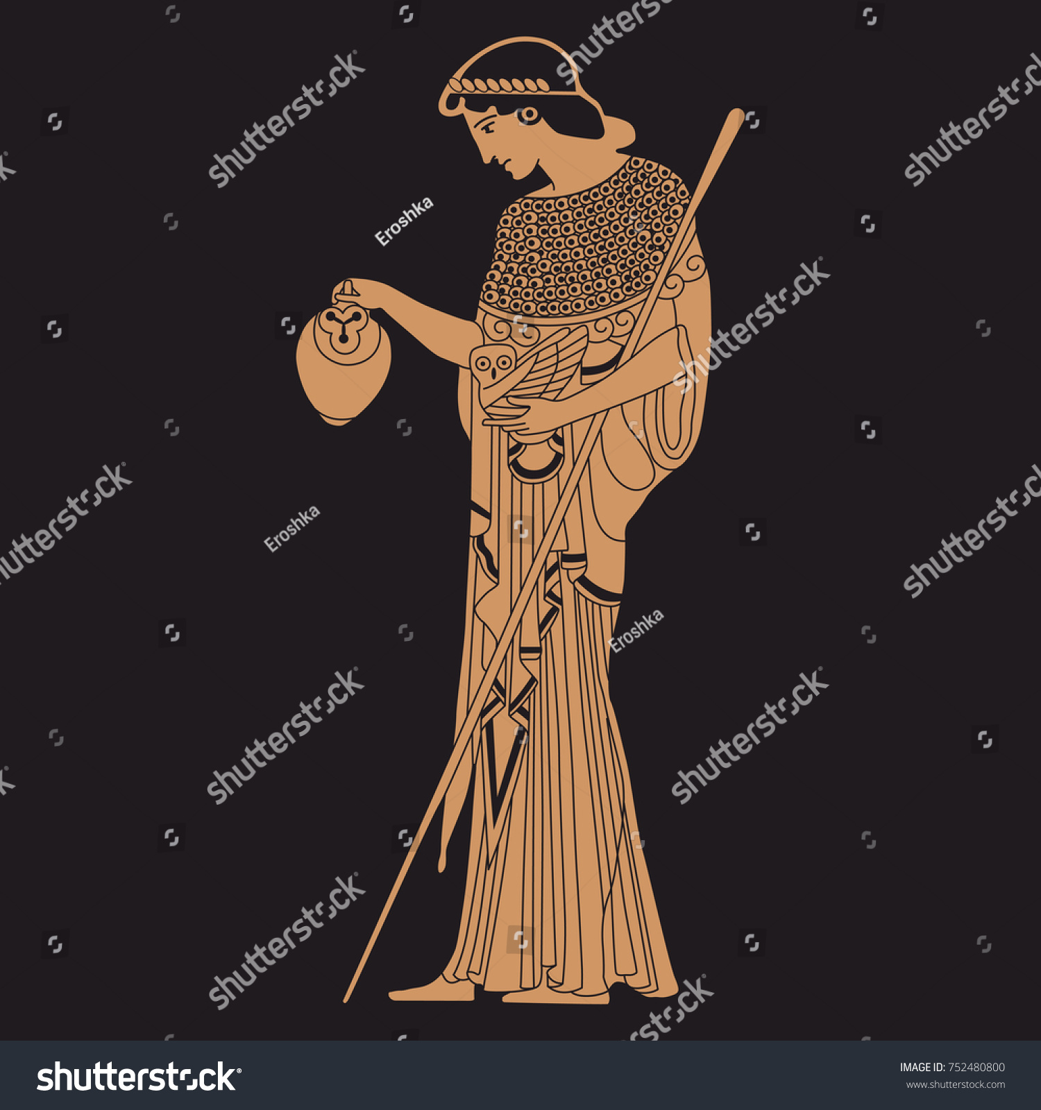 Богиня Афина и ее птица Аист