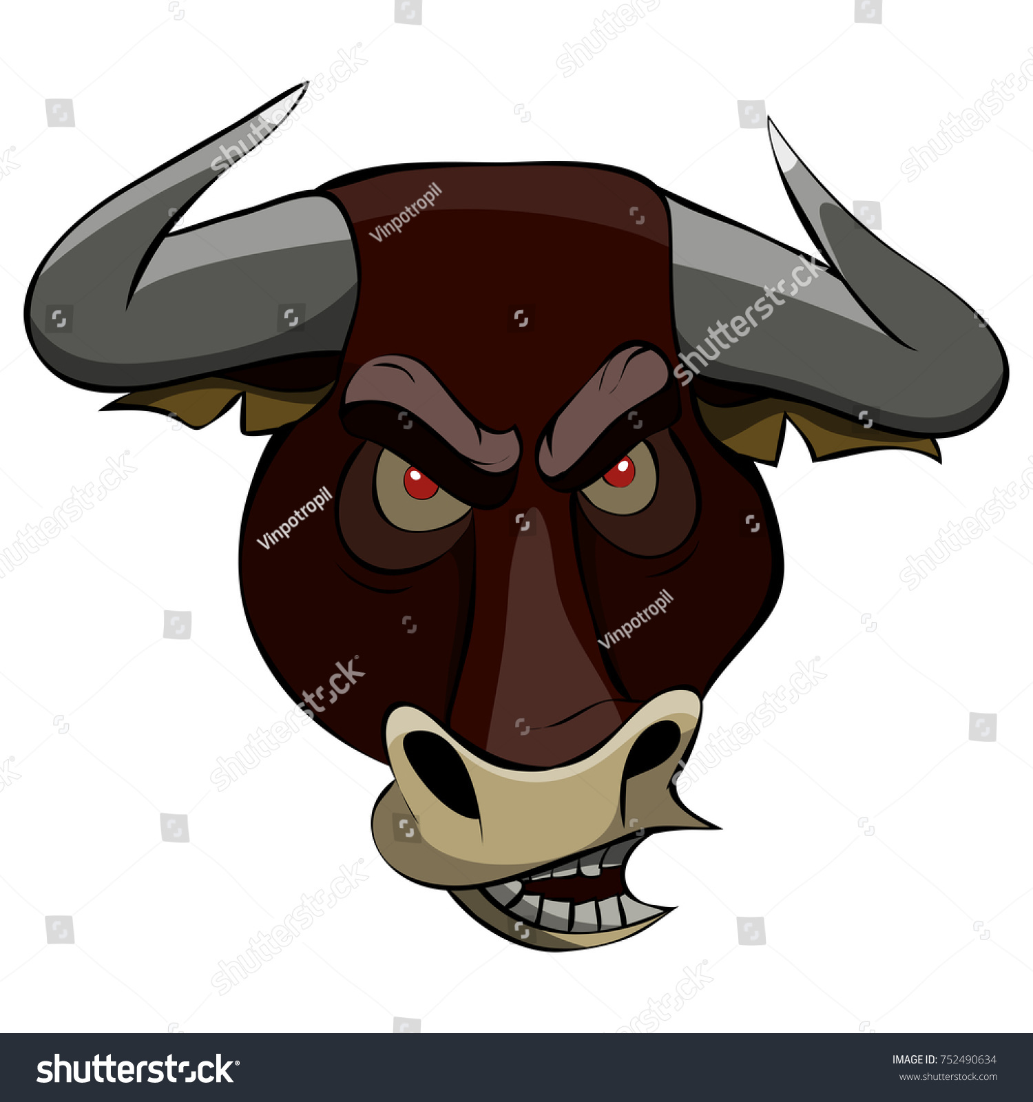 Vector Image Head Evil Bull Stock Vector (Royalty Free) 752490634 ...