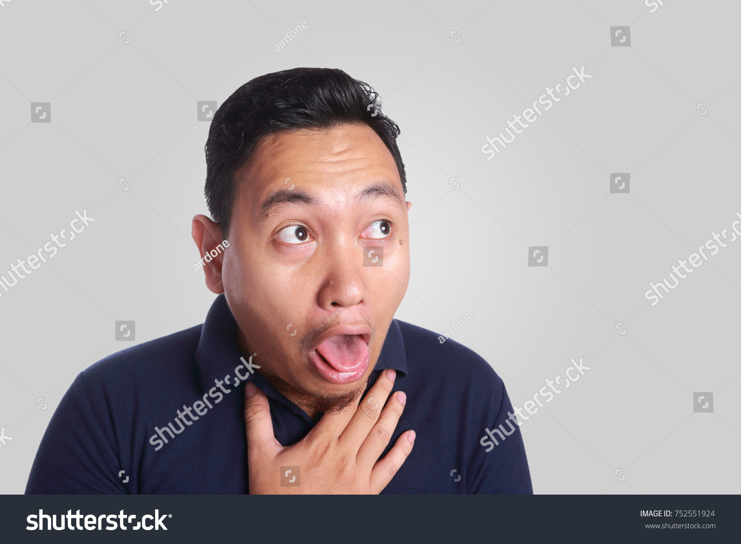 Asian Man Chocked Tongue Out Stock Photo 752551924 | Shutterstock