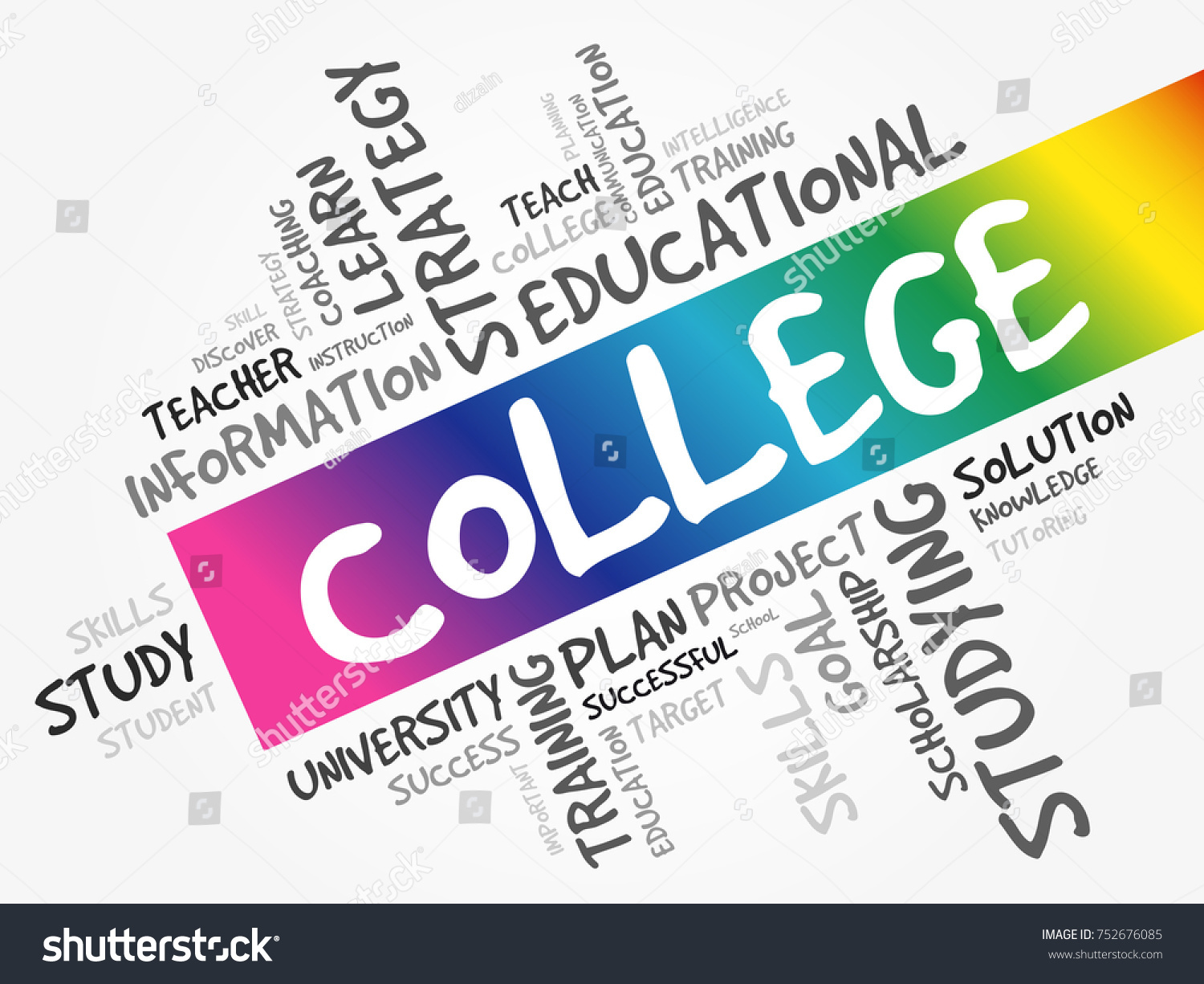 College Word Cloud Collage Education Concept Stock Vector (Royalty Free ...