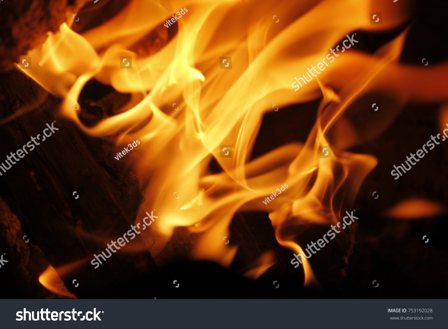 Fire Languages Flame Night Fire Stock Photo 753192028 | Shutterstock