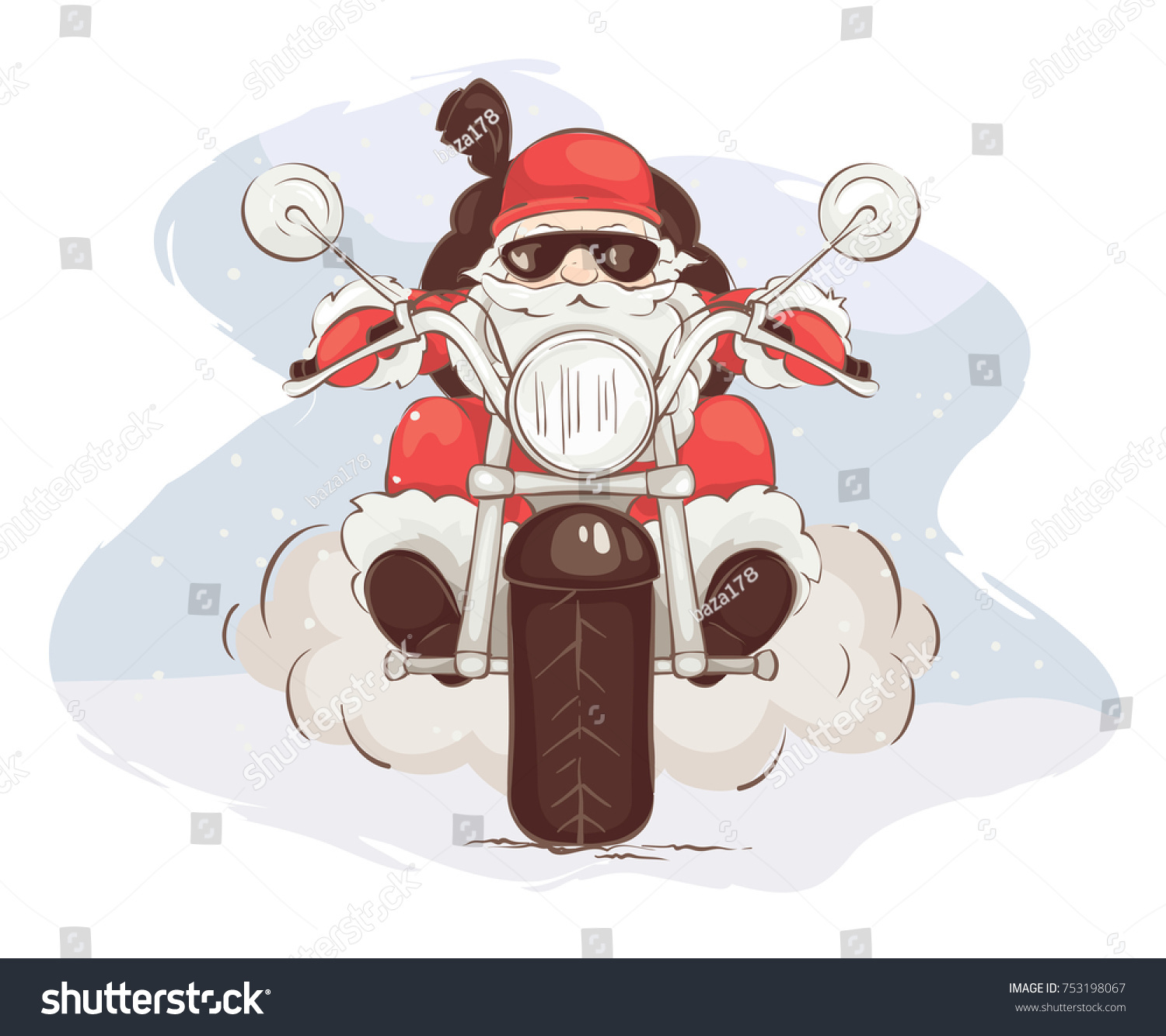 Santa Biker Vector Illustration Card Santa Stock Vector (Royalty Free ...