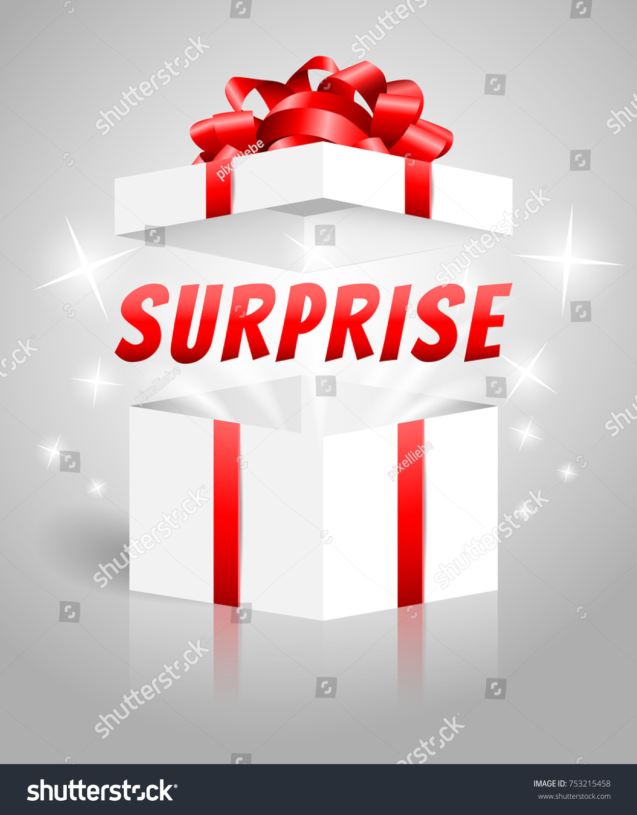 Surprise Gift Box White Red Stock Vector (Royalty Free) 753215458 ...