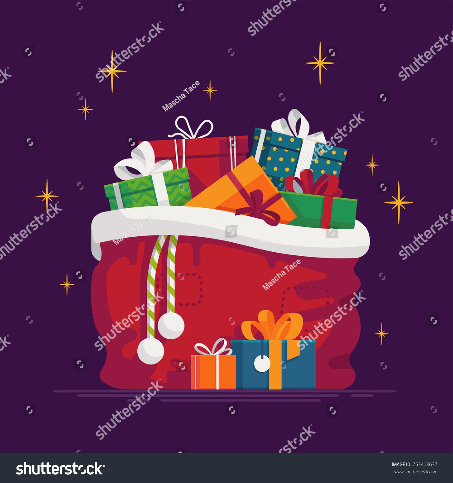 Lovely Vector Illustration On Christmas Gift Stock Vector (Royalty Free ...