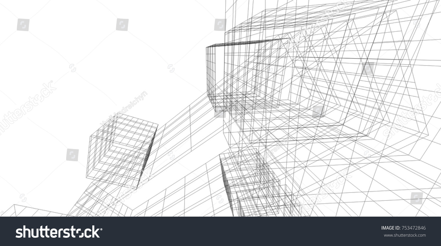 Architectural Drawing 3d Stock Vector (Royalty Free) 753472846 ...