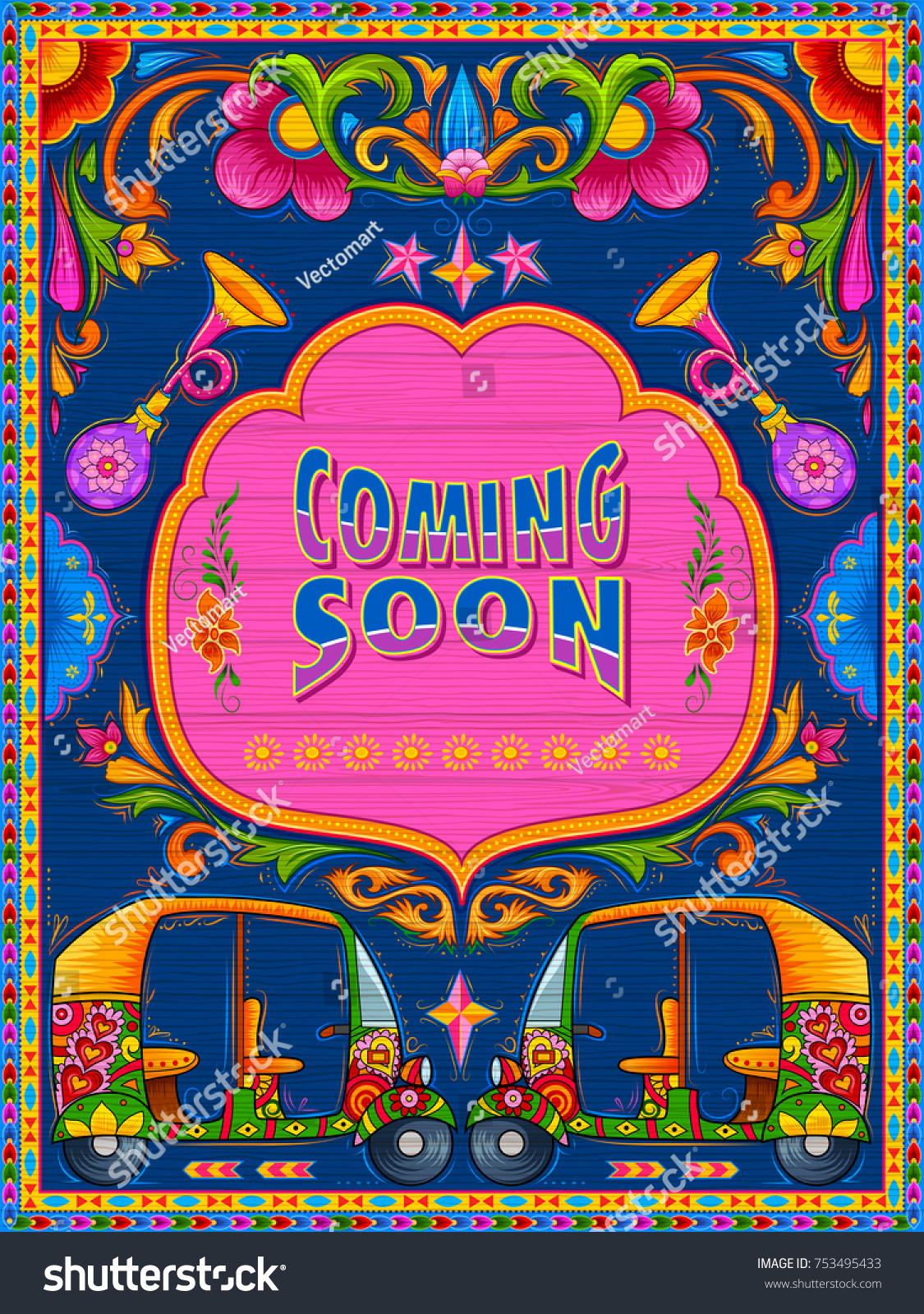 Illustration Colorful Coming Soon Banner Truck Stock Vector Royalty Free Shutterstock