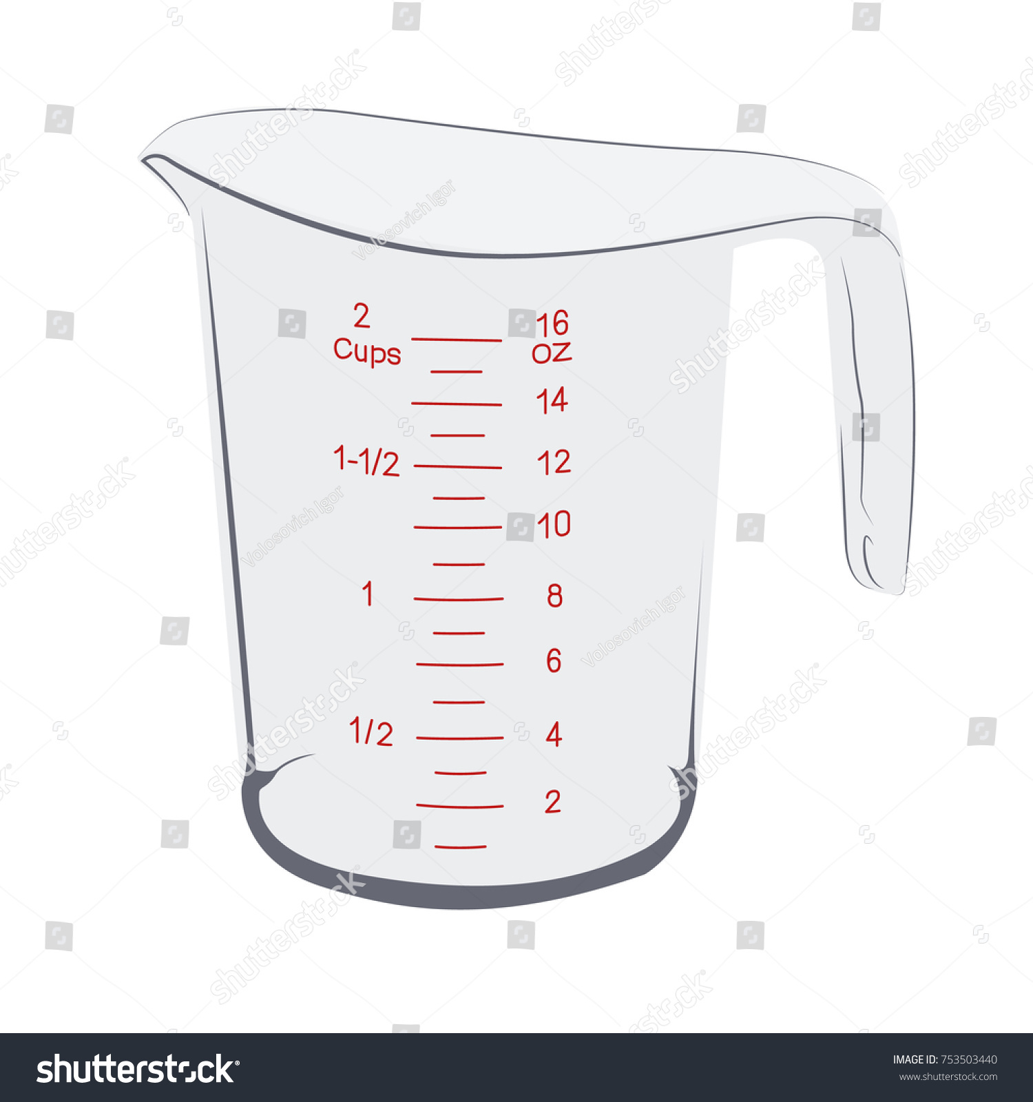 Measuring Cup Realistic Vector Illustration Isolated Stock Vector Stock Vector Measuring Cup Realistic Vector Illustration Isolated 753503440