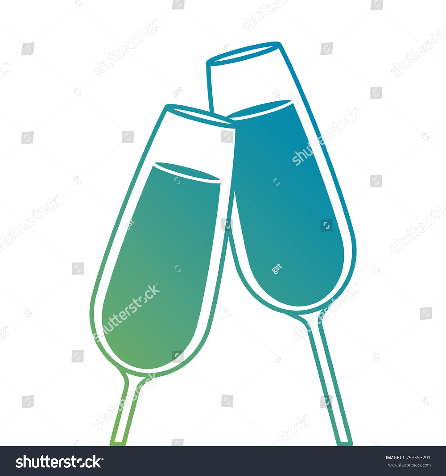 Pair Champagne Glass Cheers Drink Celebration Stock Vector Royalty Free 753553291 Shutterstock 6155