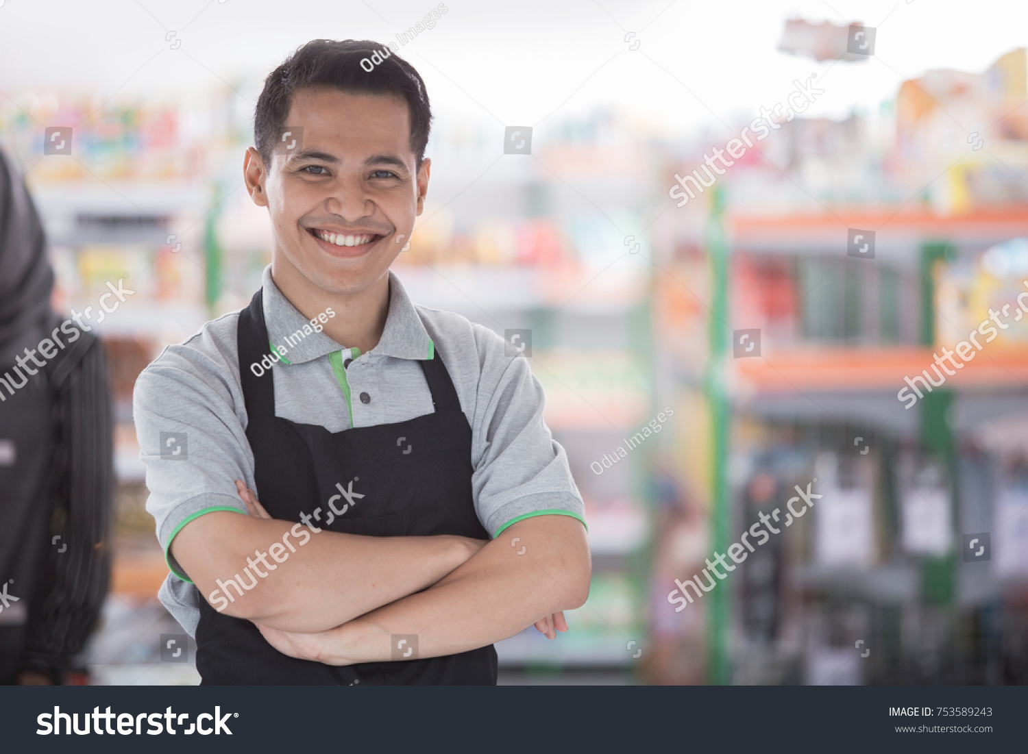 Portrait Happy Asian Male Shopkeeper Stock Photo 753589243 | Shutterstock