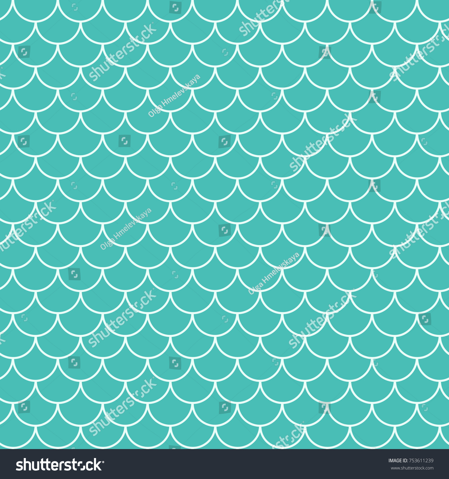 Mermaid Tail Seamless Pattern Fish Skin Stock Vector (Royalty Free ...