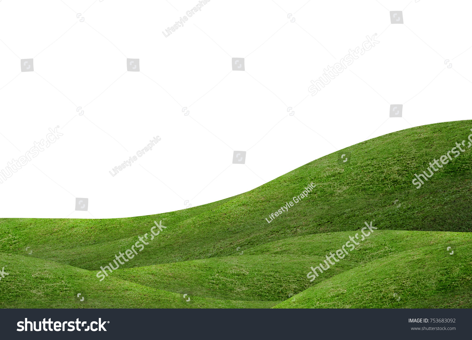 Green Hill Grass Field Isolated On Stock Photo 753683092 | Shutterstock