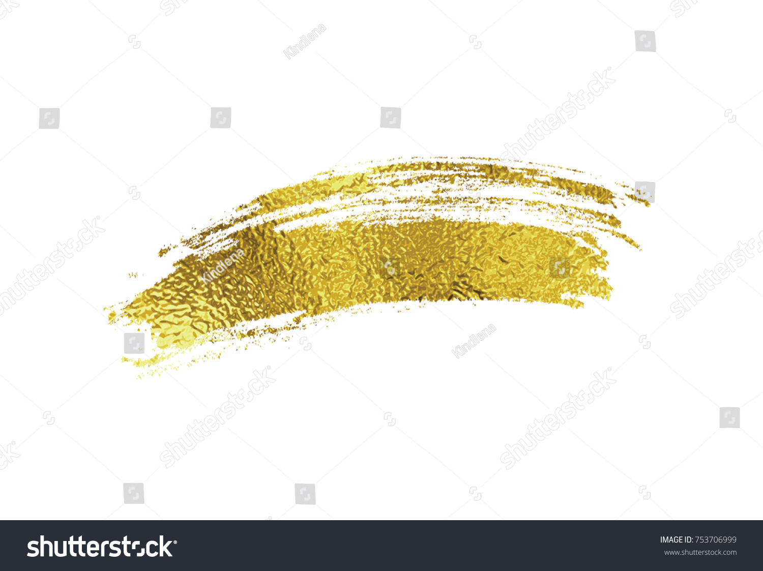 Gold Foil Dry Brush Stroke Golden Stock Vector (Royalty Free) 753706999 ...