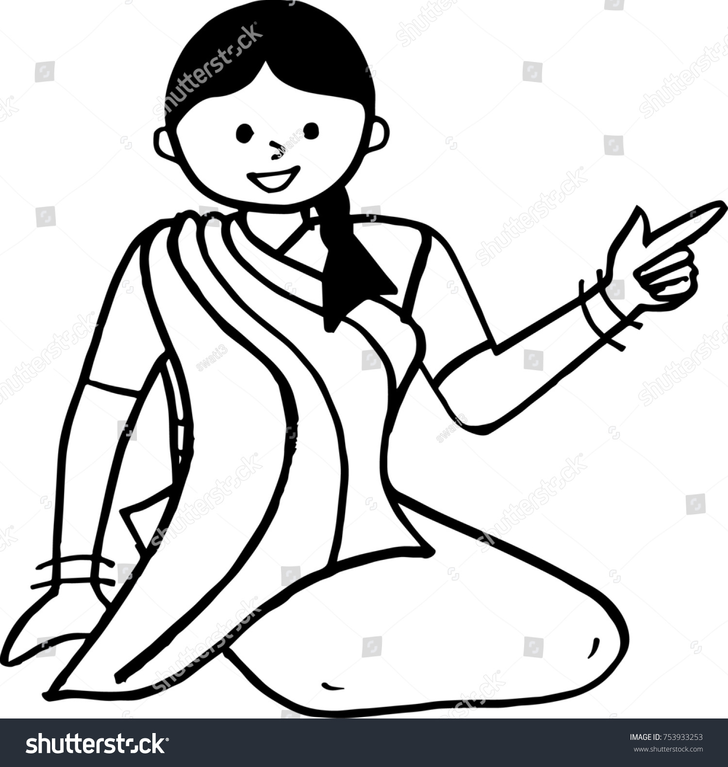 Indian Woman Saree Stock Illustration 753933253 | Shutterstock