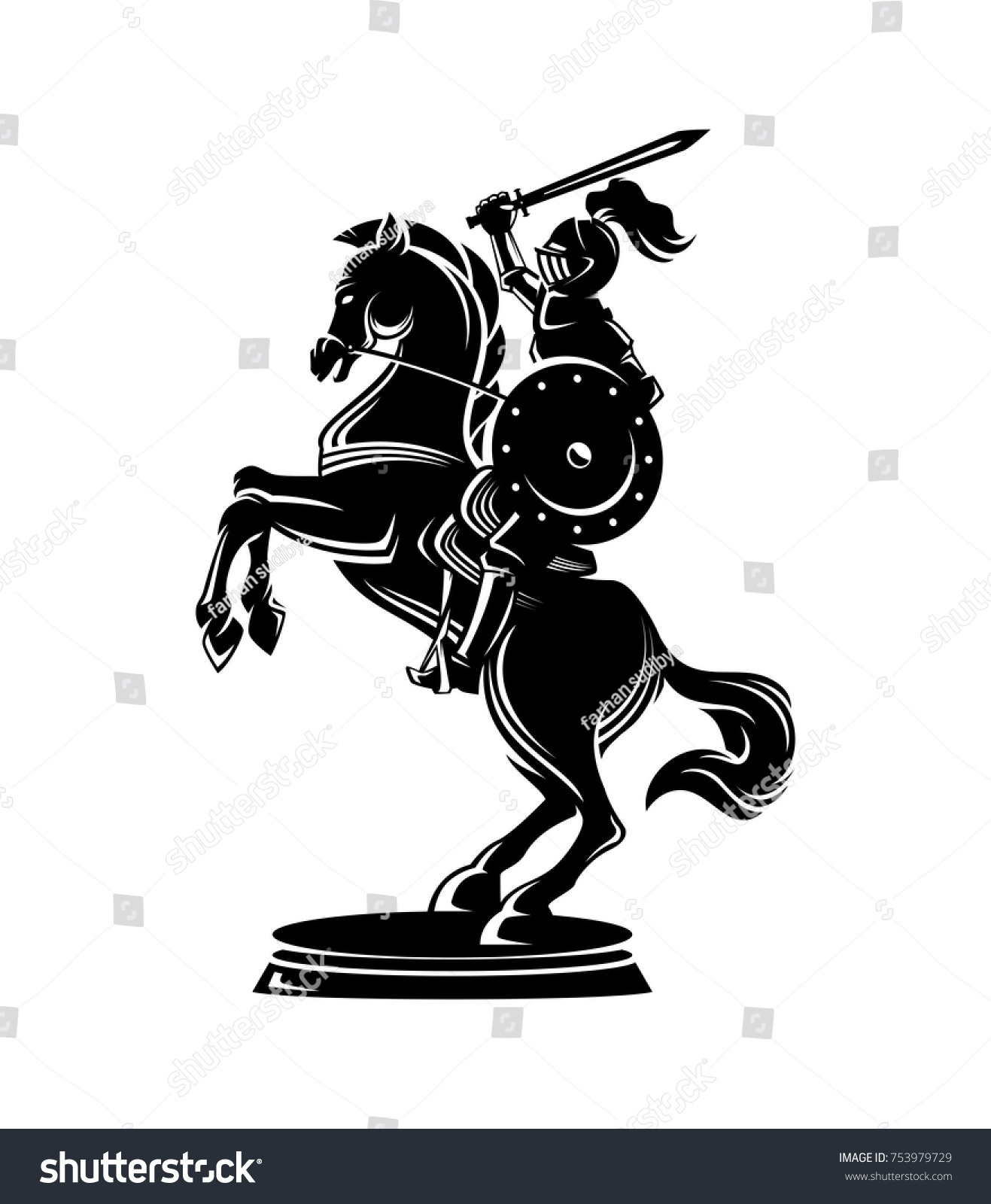 Knight Horse Illustration Stock Vector (Royalty Free) 753979729 ...