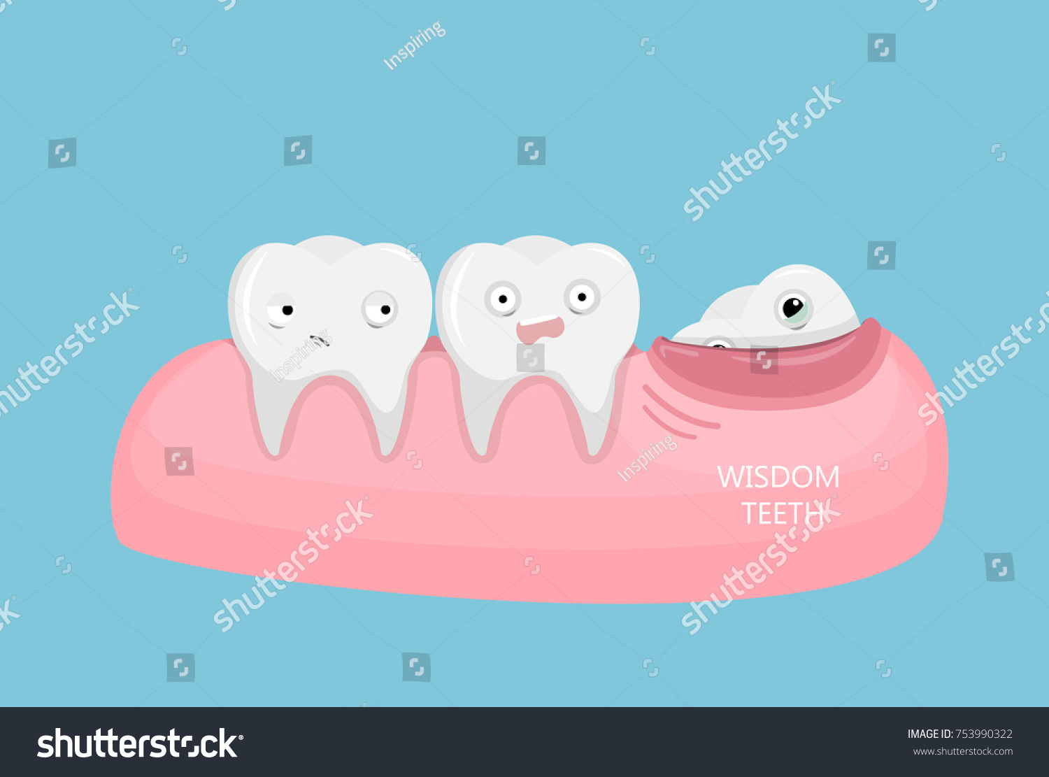 Wisdom Teeth Illustration Funny Cartoon Teeth Stock Vector Royalty Free 753990322 Shutterstock