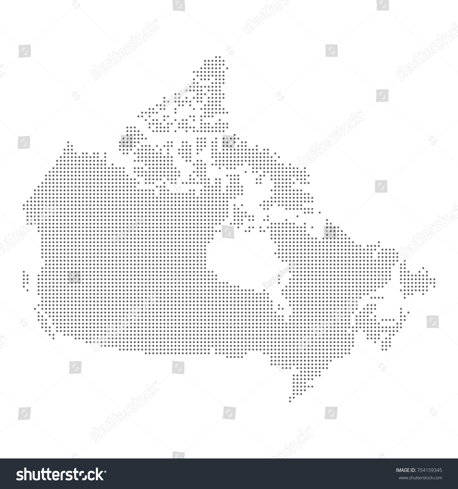 Dotted Map Canada Vector Eps10 Stock Vector (Royalty Free) 754159345 ...