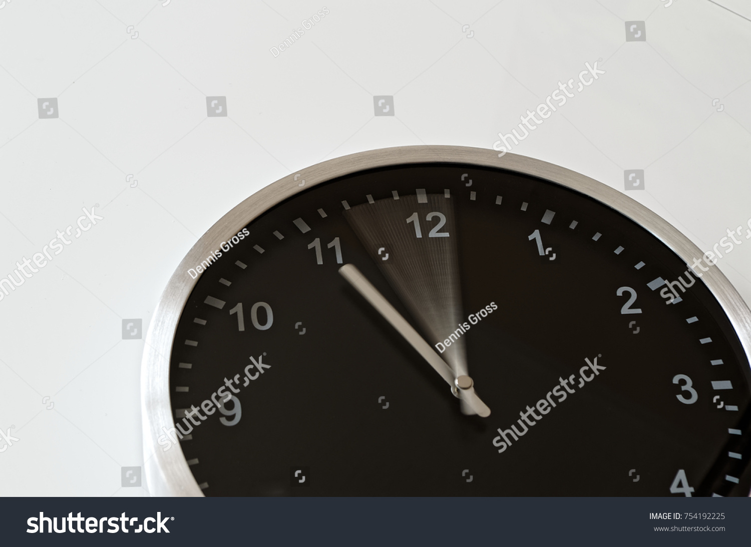 Clock Hand Moving Five Eleven Till Stock Photo 754192225 