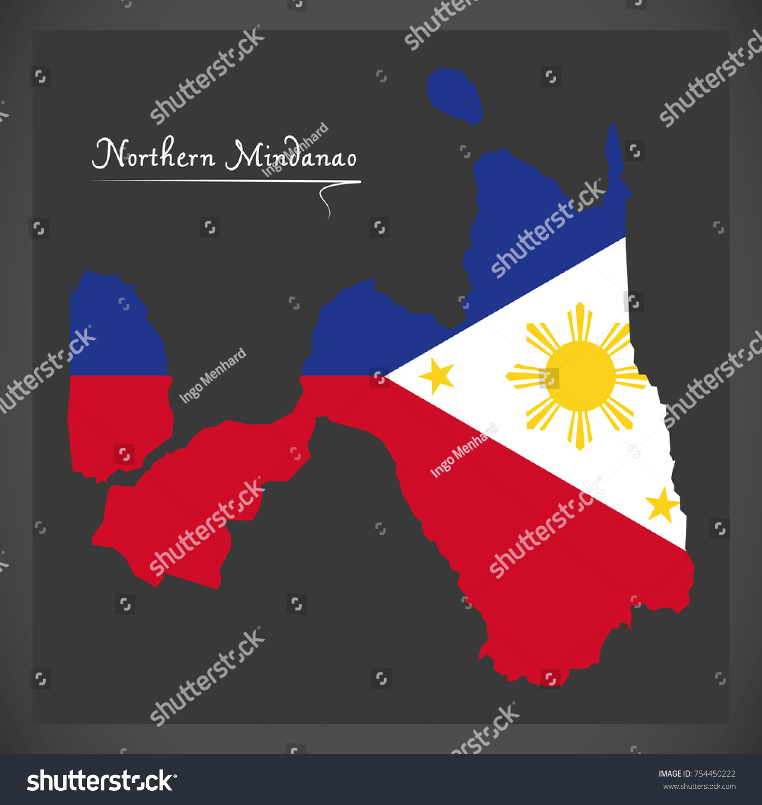 Vektor Stok Northern Mindanao Map Philippines Philippine National Tanpa Royalti 754450222 5236