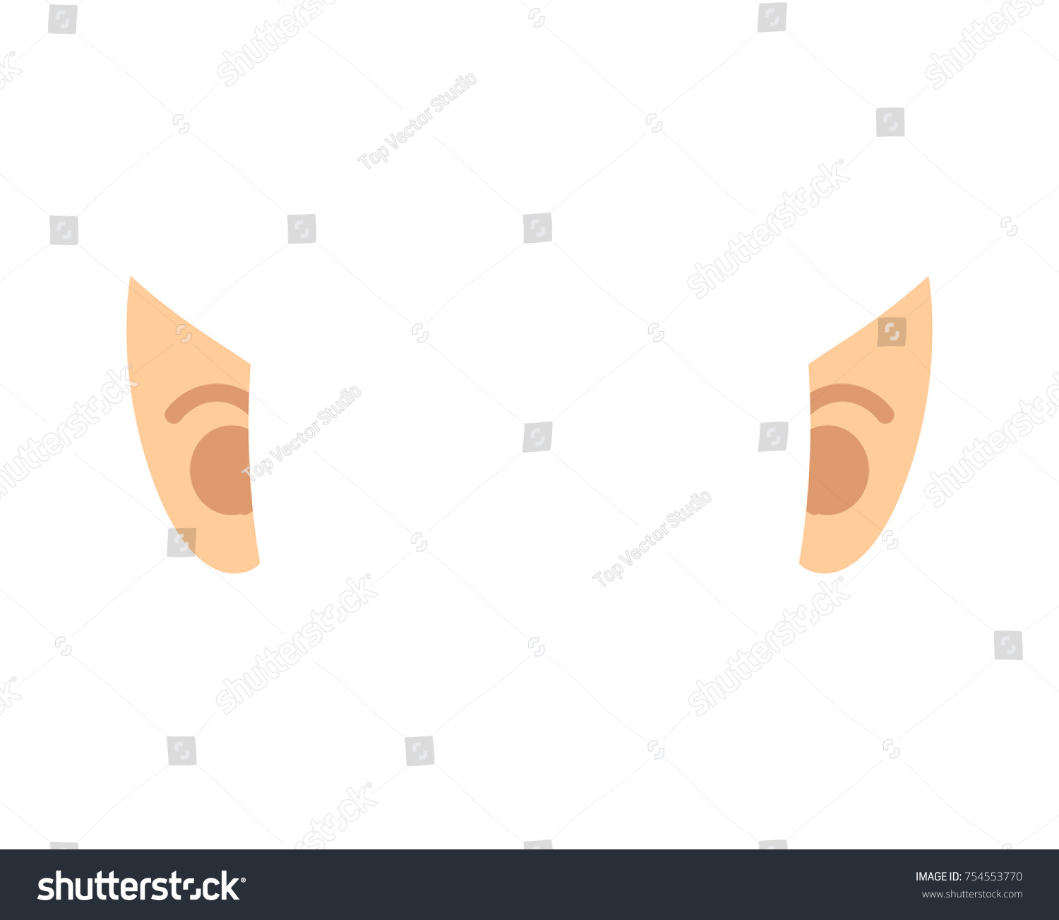 Elf Ears Isolated Template Portrait Vector Stock Vector Royalty Free   Stock Vector Elf Ears Isolated Template Portrait Vector Illustration 754553770 