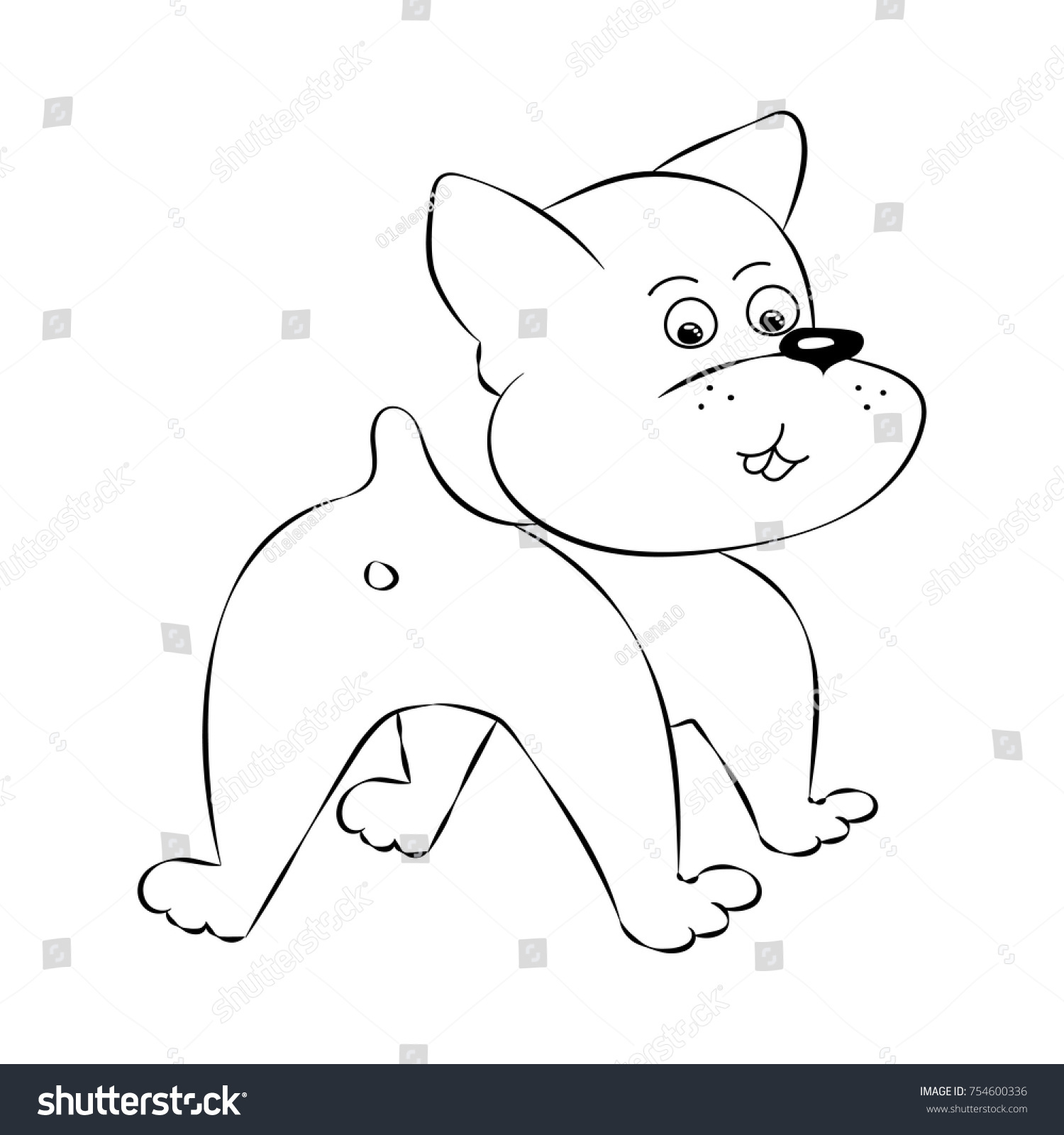 Dog Comics Line Drawing Vector Illustration Stock Vector (Royalty Free ...