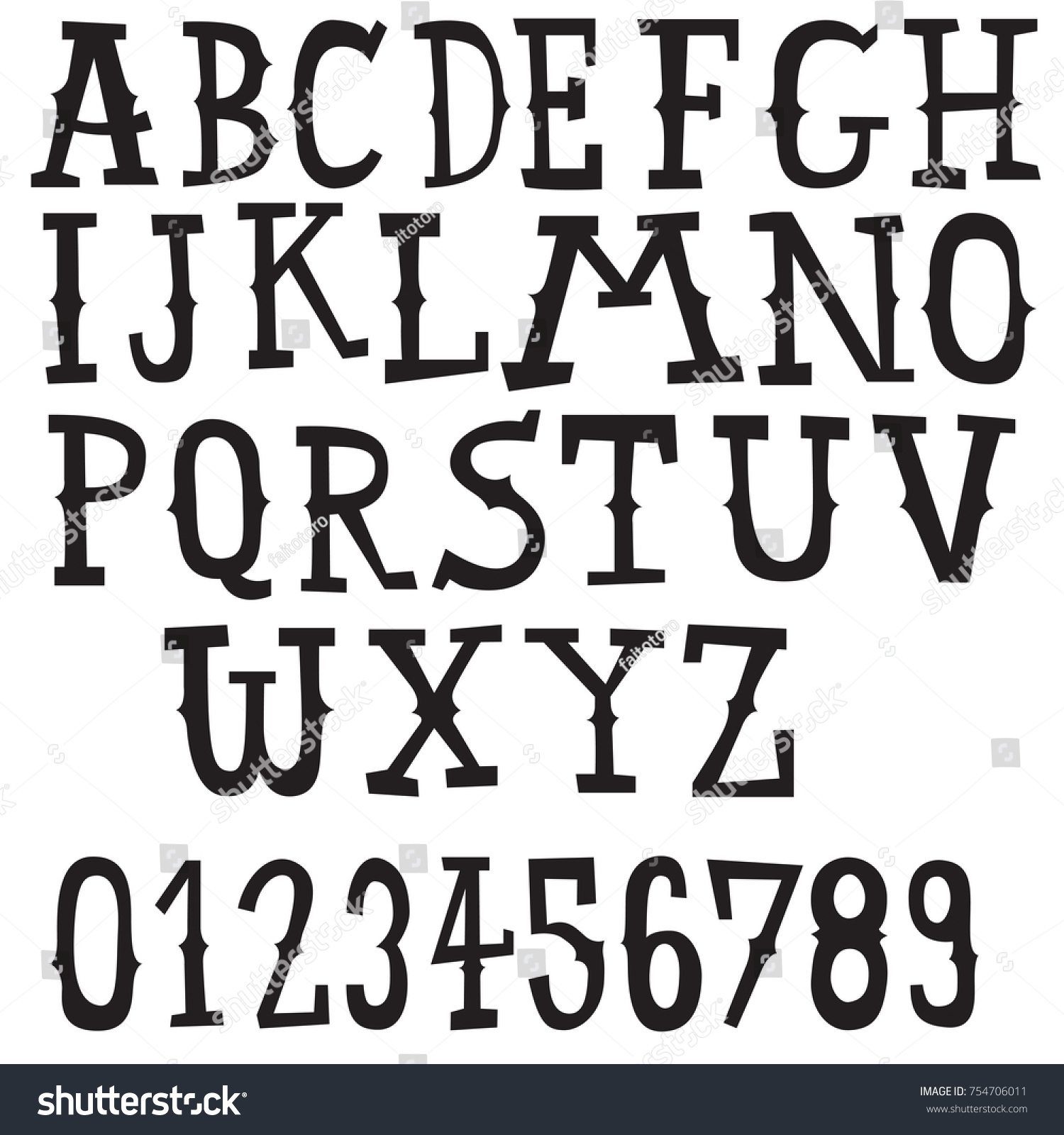 Vintage Fontdoodle Alphabet Set Stock Vector (Royalty Free) 754706011 ...