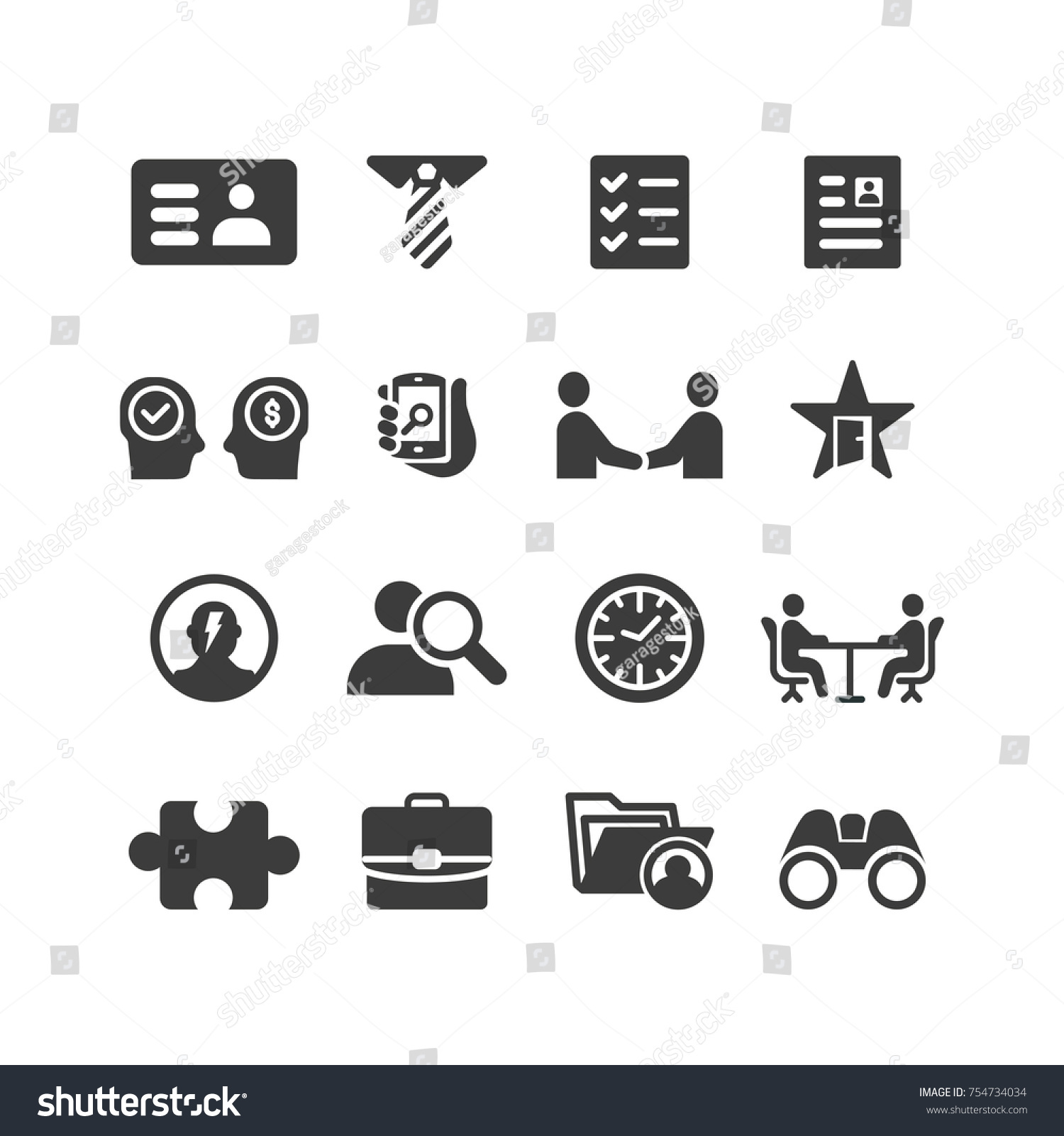 Human Resources Icon Set Stock Vector (Royalty Free) 754734034 ...