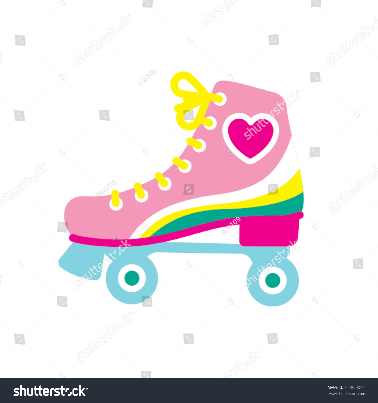 Pink Roller Skate vector