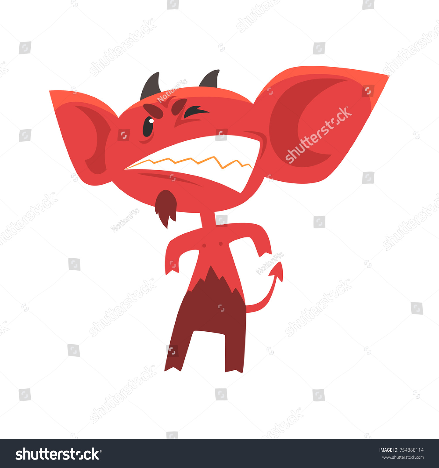 Angry Devil Standing Threatening Pose Showing Stock Vector (Royalty ...