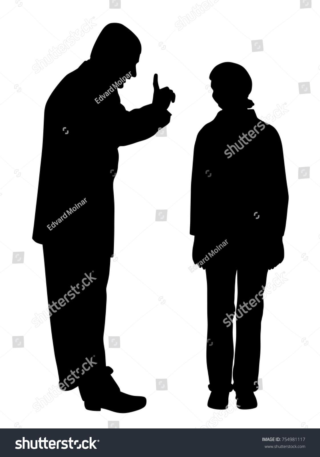 Father Scolds His Scared Teenage Daughter Stock Vector Royalty Free 754981117 Shutterstock 