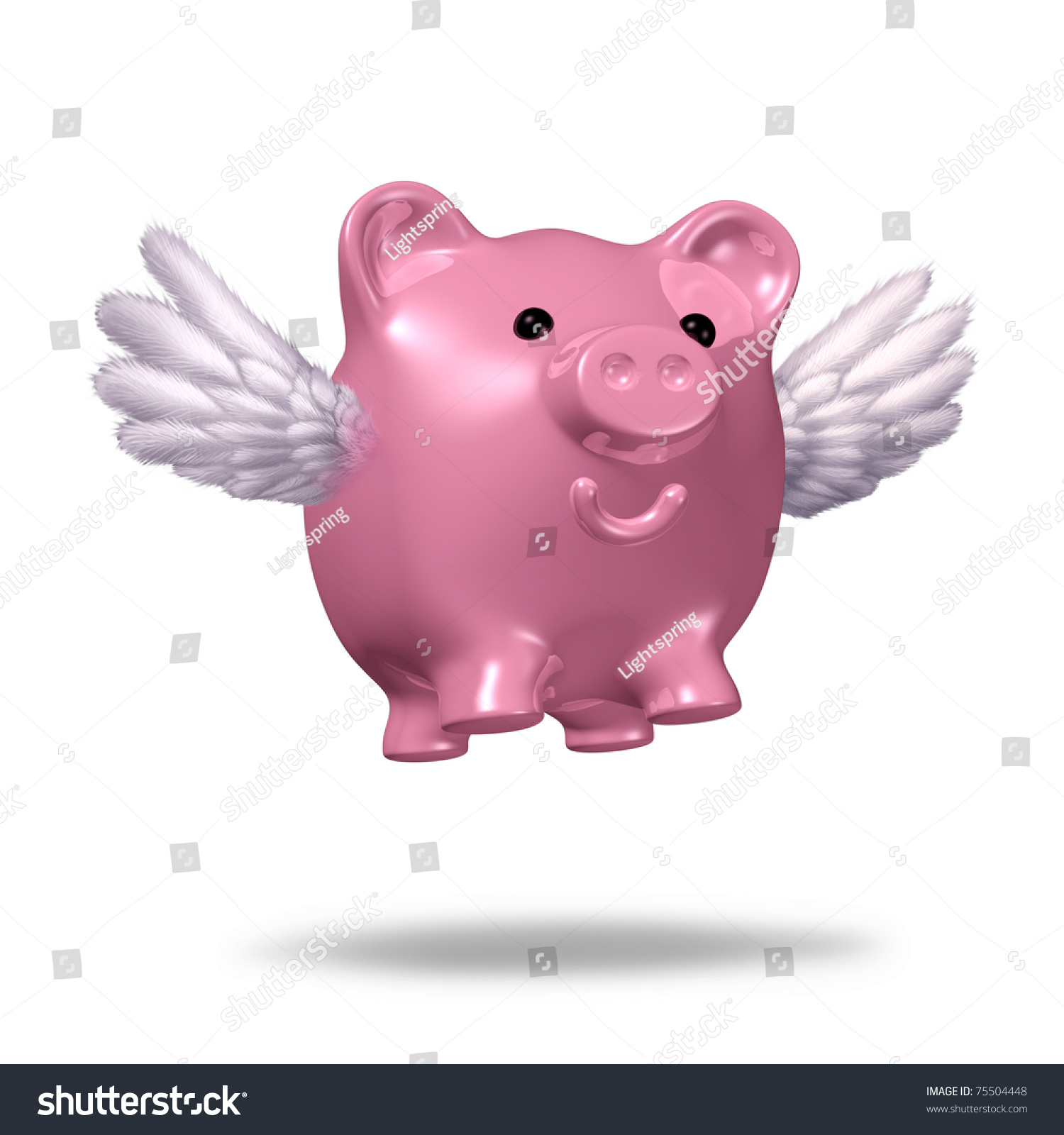 Flying Piggybank Pig Wings Isolated On Stock Illustration 75504448 ...