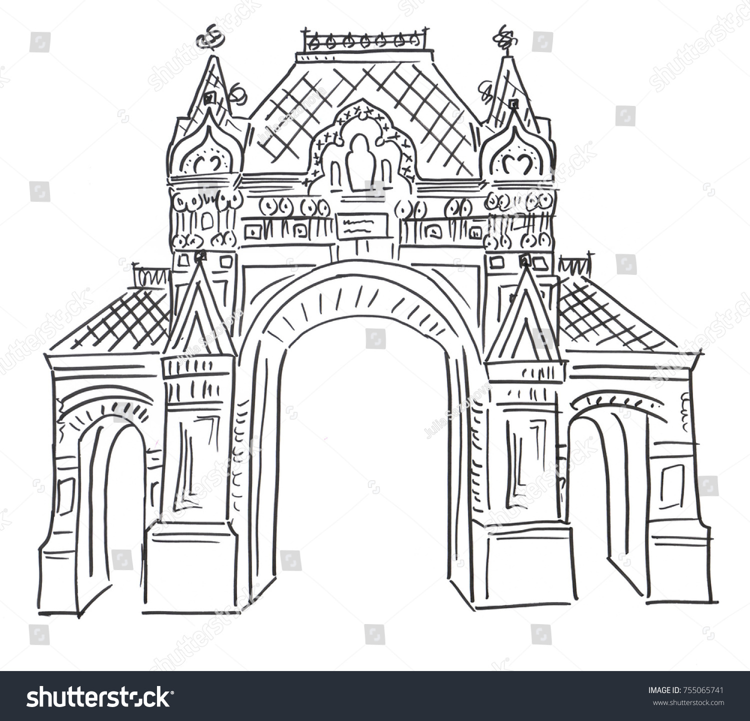 Александровская Триумфальная арка в Краснодаре вектор